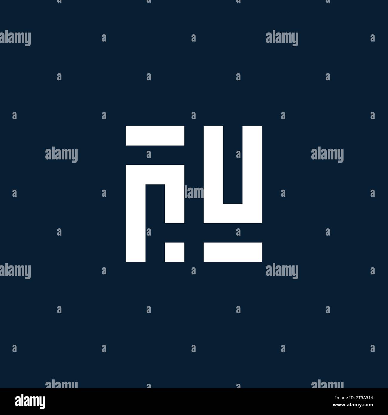 RU initial monogram logo with geometric style design ideas Stock Vector