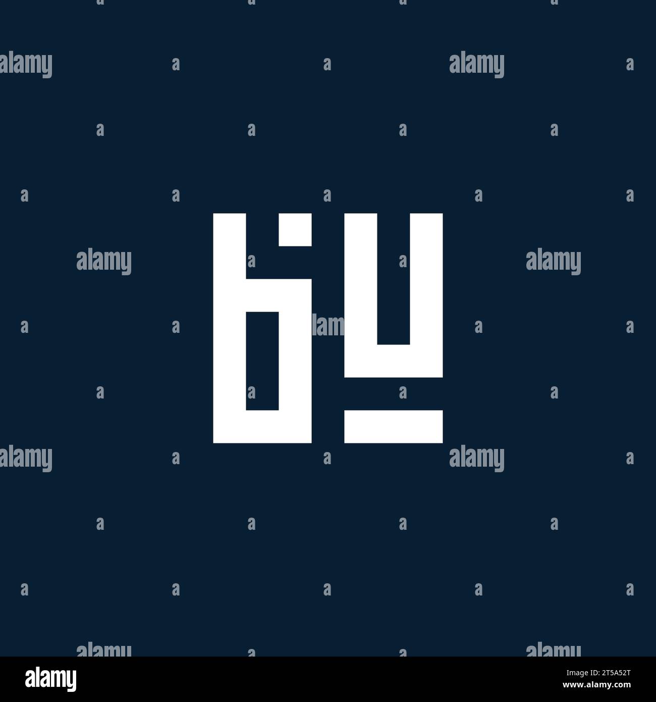 BU initial monogram logo with geometric style design ideas Stock Vector