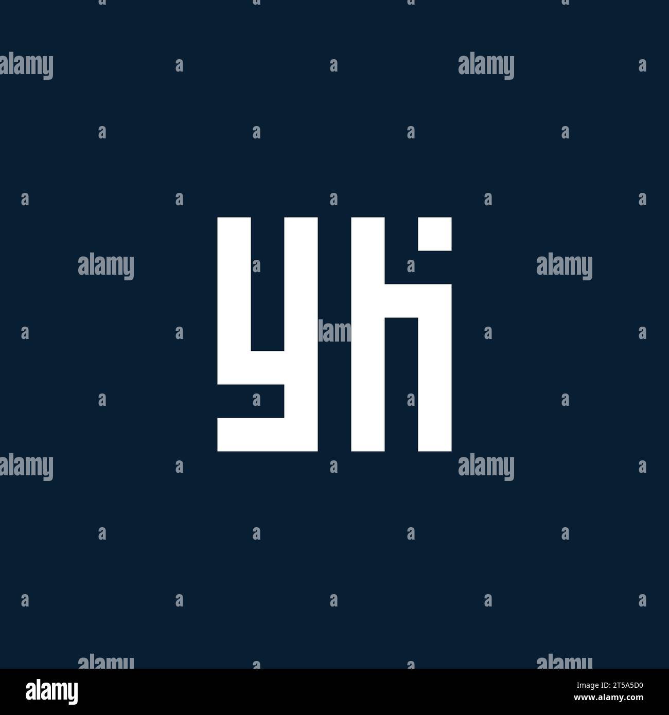 YH initial monogram logo with geometric style design ideas Stock Vector