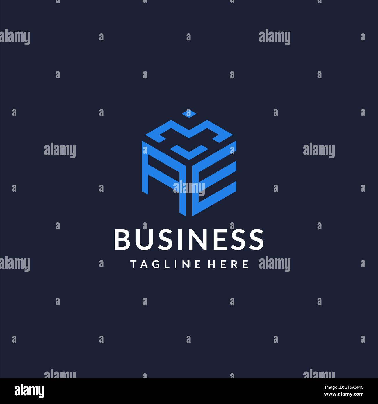 AE logo hexagon designs, best monogram initial logo with hexagonal shape design ideas inspiration Stock Vector