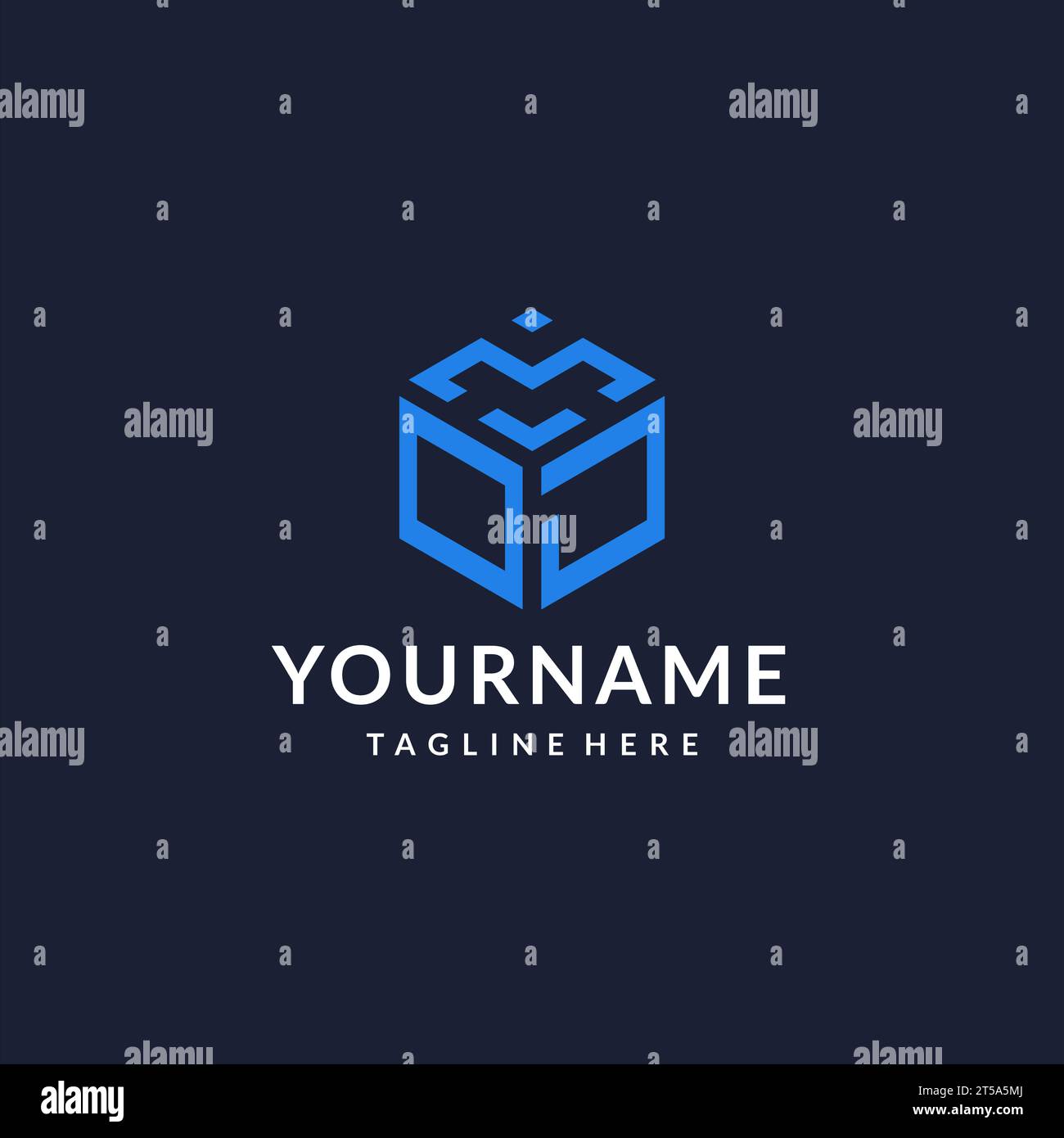 OJ logo hexagon designs, best monogram initial logo with hexagonal