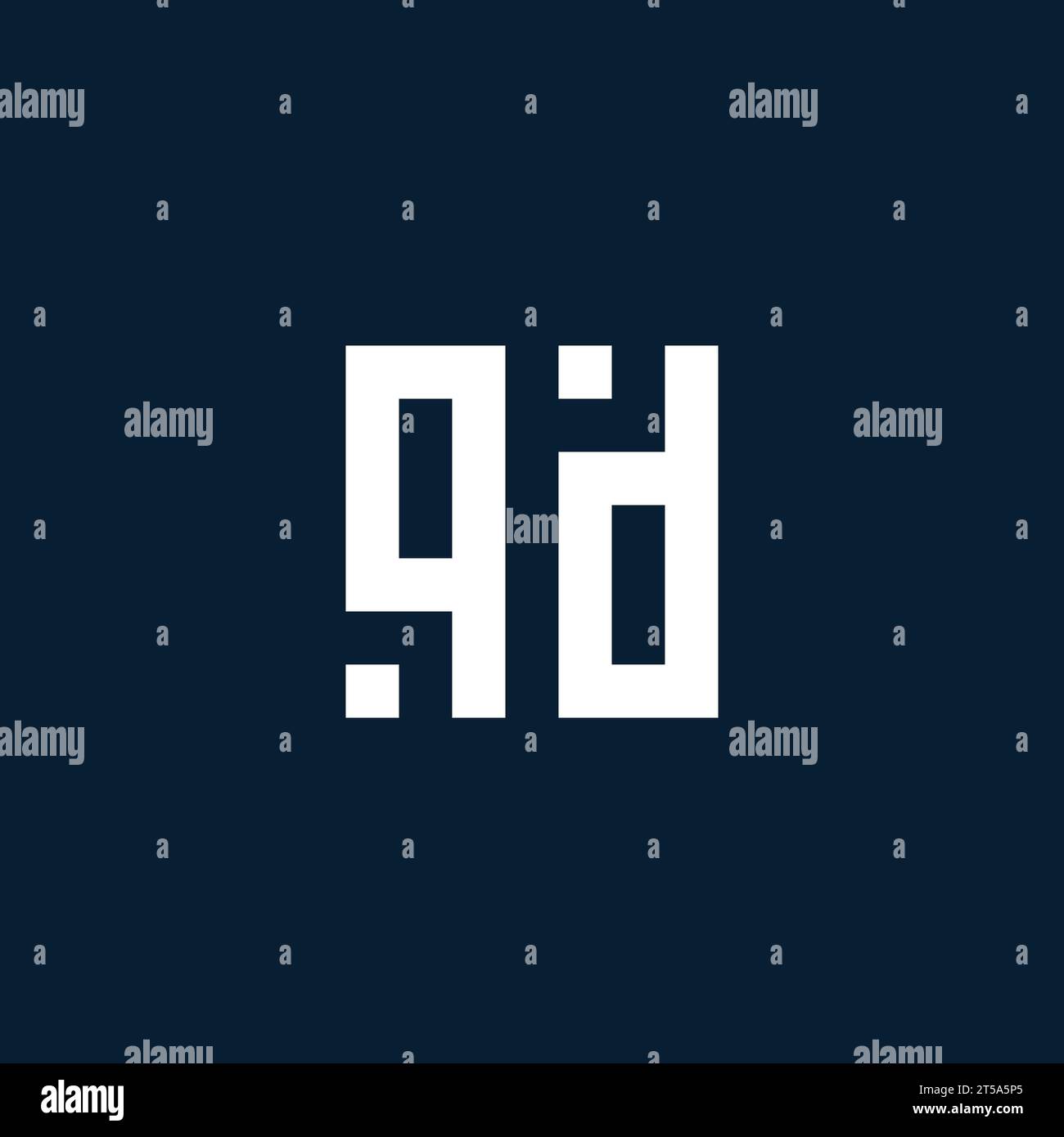 QD initial monogram logo with geometric style design ideas Stock Vector