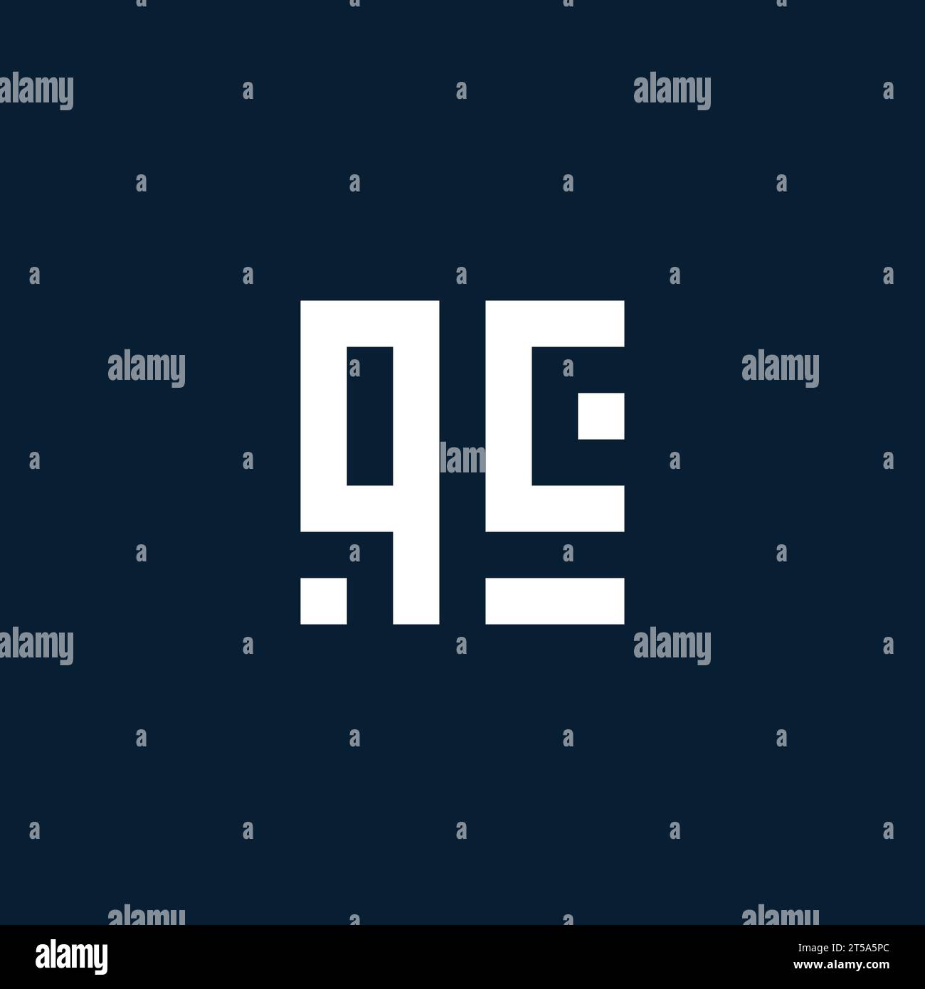 QC initial monogram logo with geometric style design ideas Stock Vector