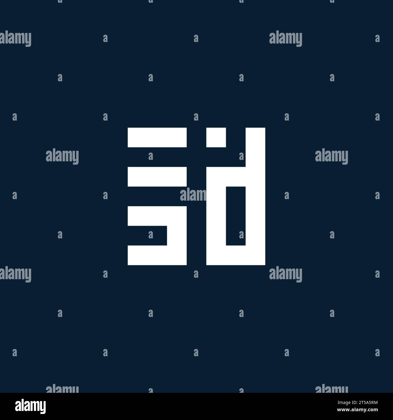 SD initial monogram logo with geometric style design ideas Stock Vector