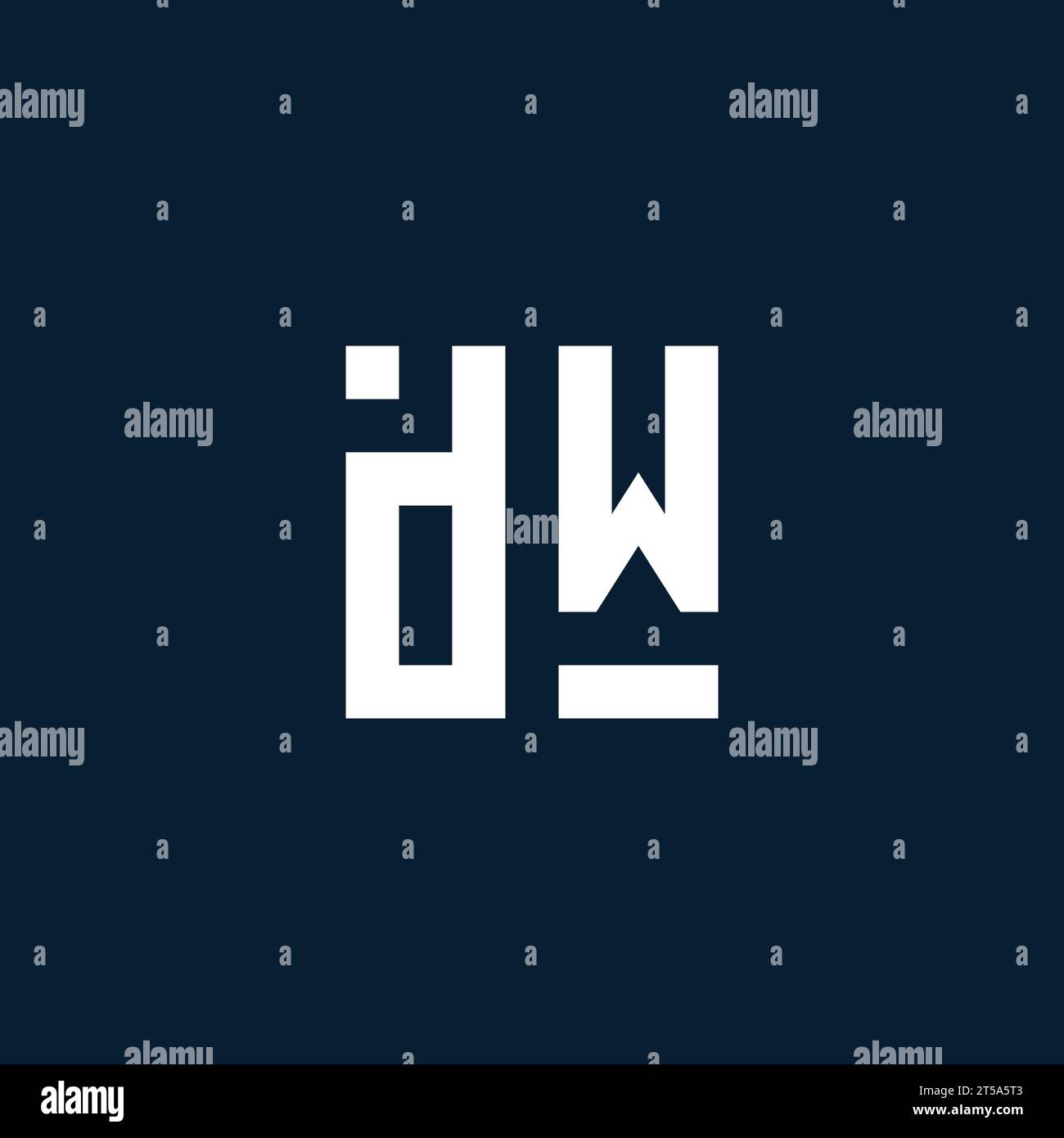 DW initial monogram logo with geometric style design ideas Stock Vector