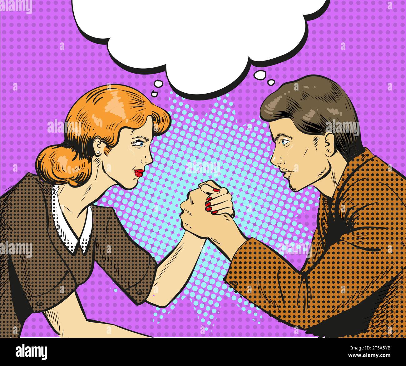 Woman wrestling man Stock Vector Images - Alamy