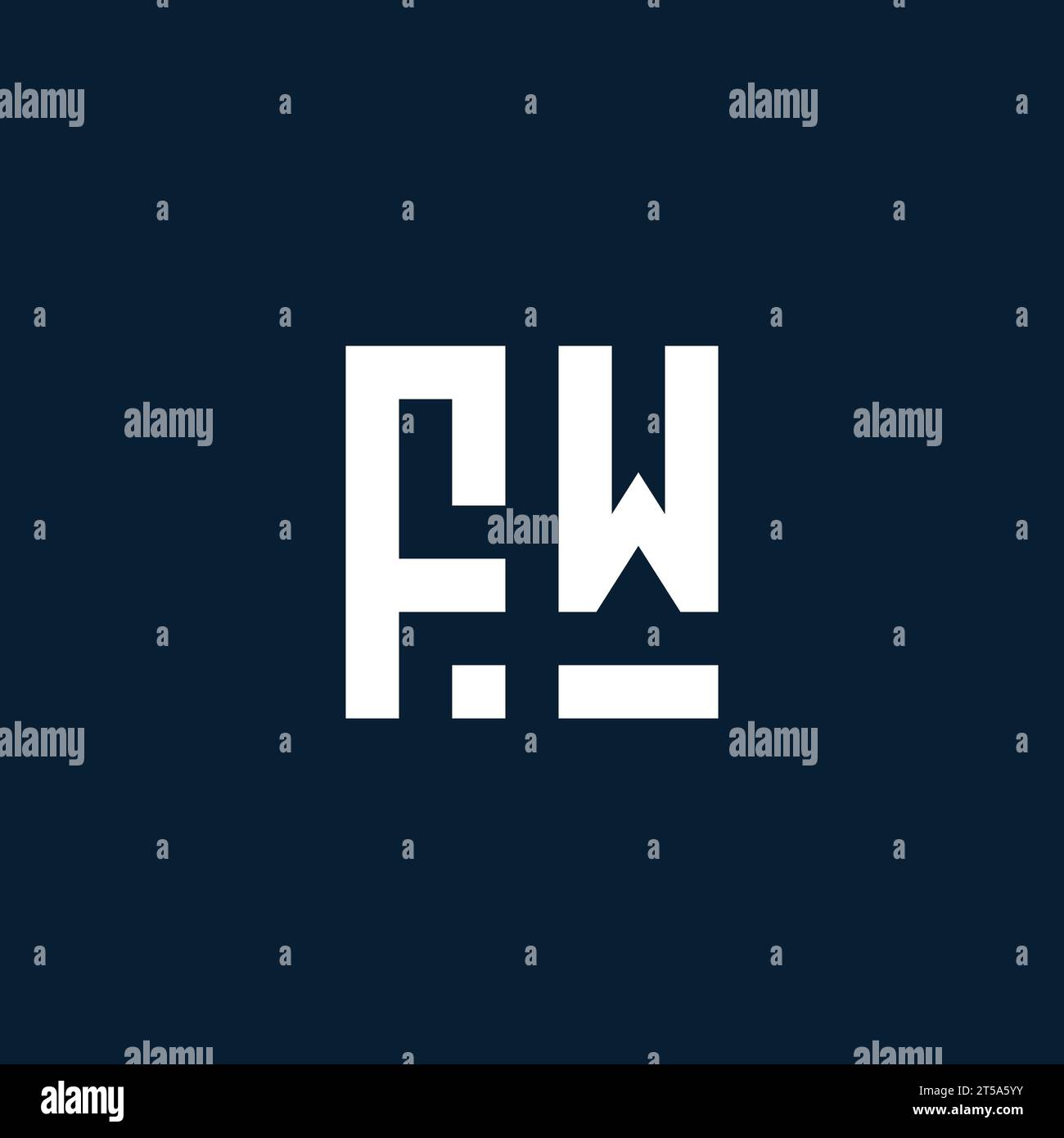 FW initial monogram logo with geometric style design ideas Stock Vector