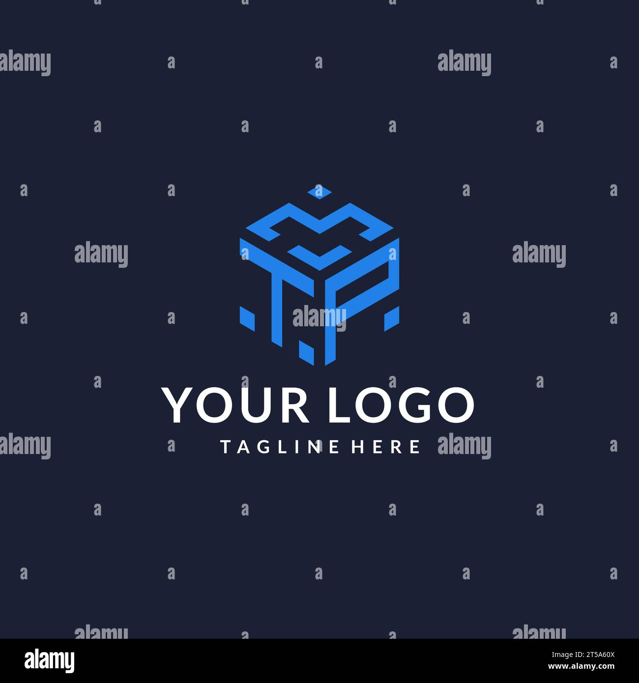 TP logo hexagon designs, best monogram initial logo with hexagonal shape design ideas inspiration Stock Vector