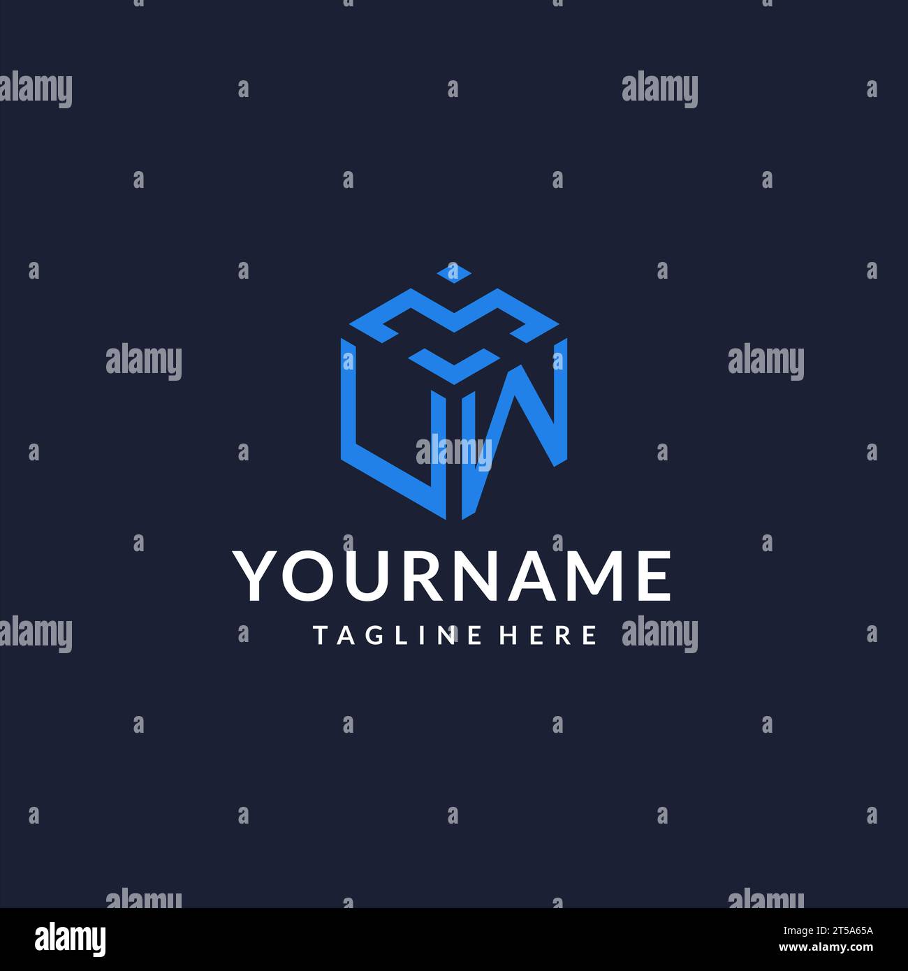 UW logo hexagon designs, best monogram initial logo with hexagonal ...
