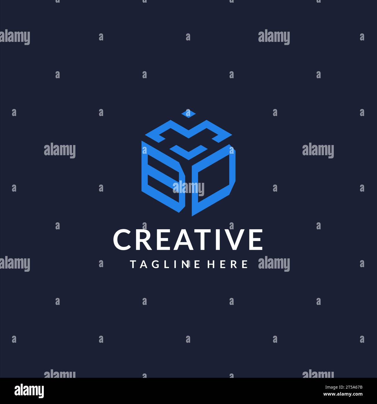 BD logo hexagon designs, best monogram initial logo with hexagonal shape design ideas