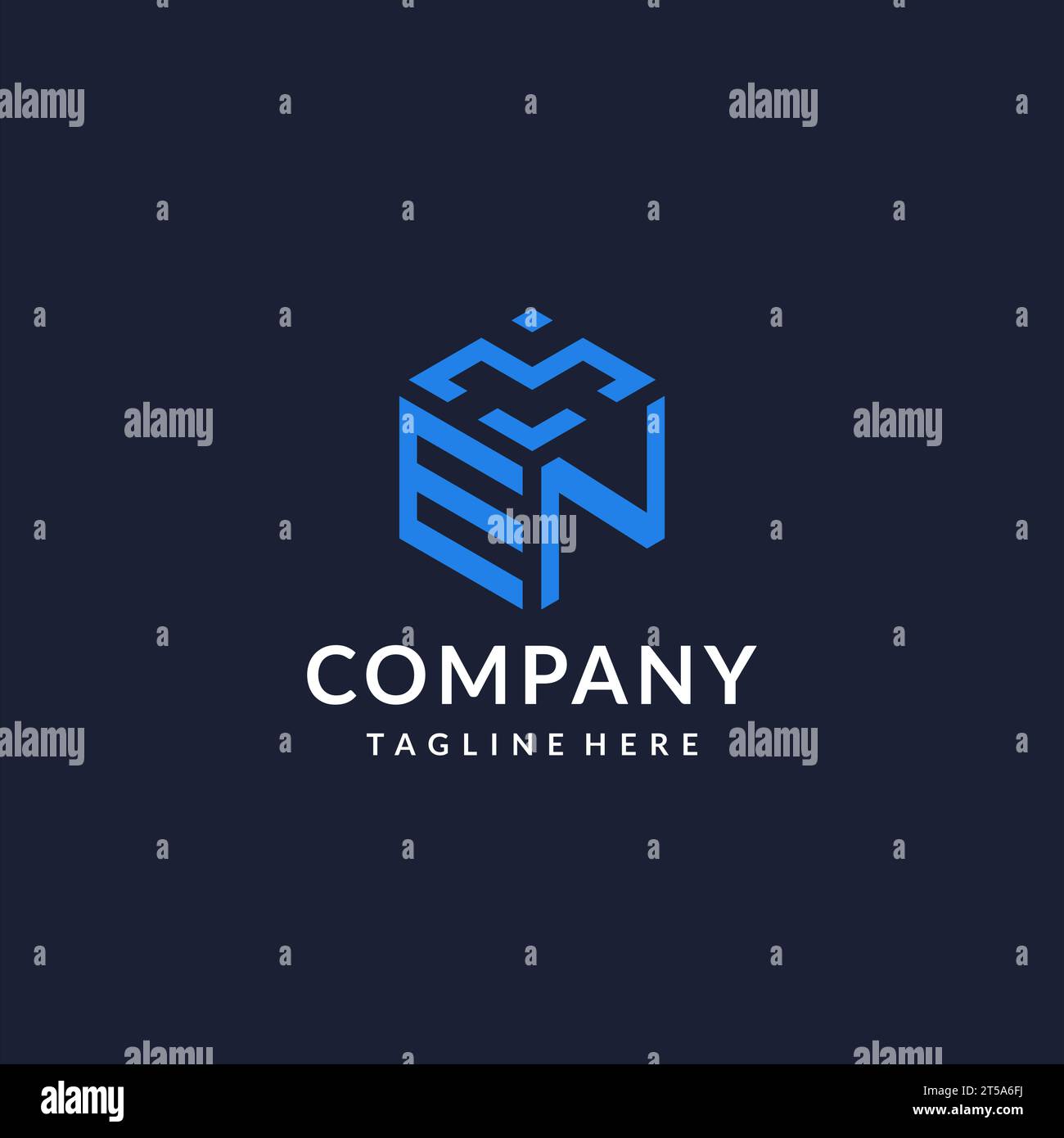 EN logo hexagon designs, best monogram initial logo with hexagonal ...