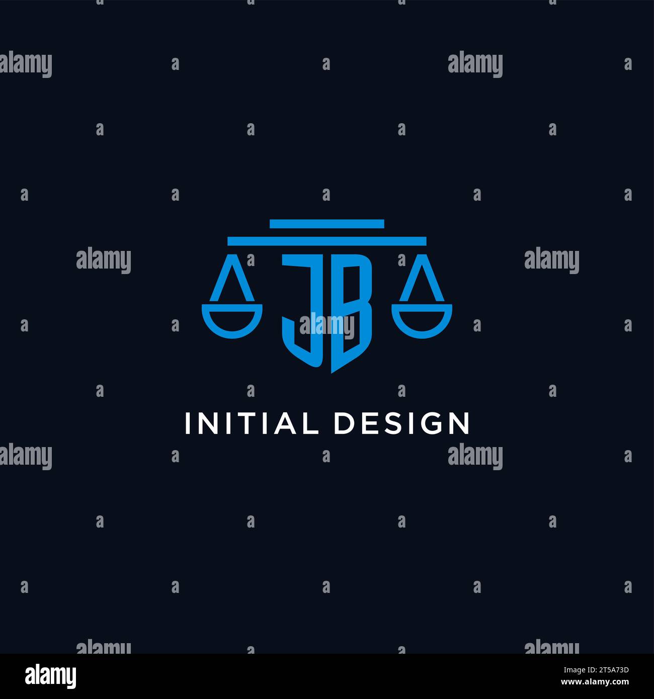 JB monogram initial logo with scales of justice icon design inspiration ...