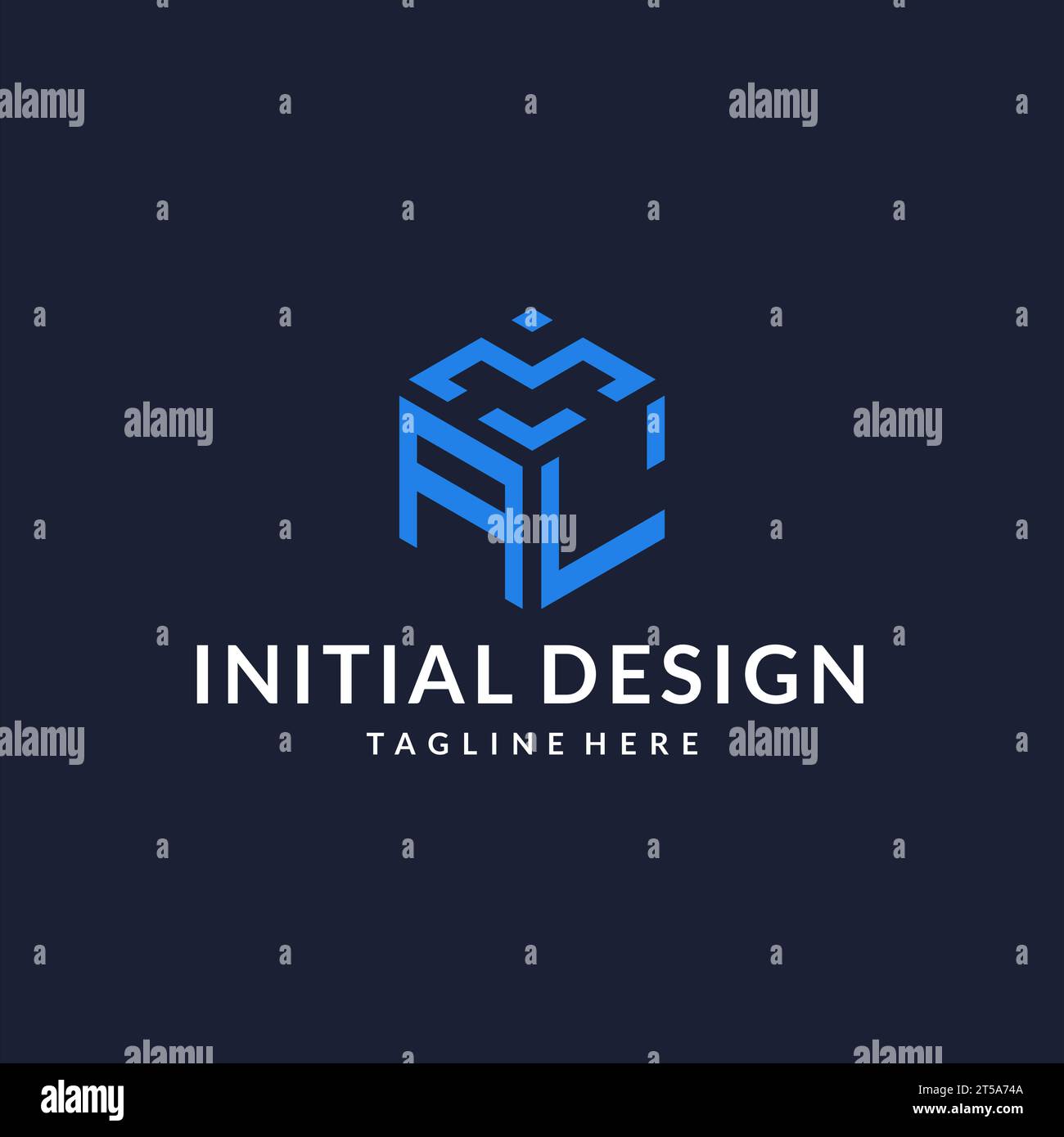 AL logo hexagon designs, best monogram initial logo with hexagonal ...