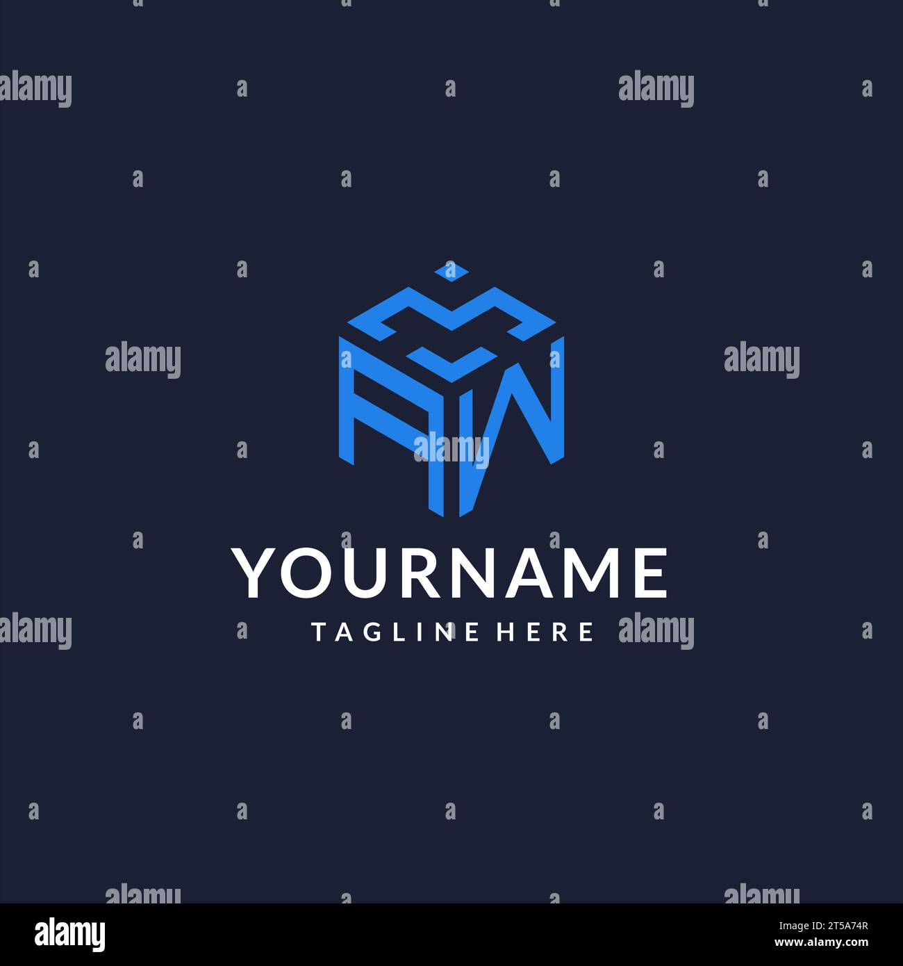 AW logo hexagon designs, best monogram initial logo with hexagonal ...