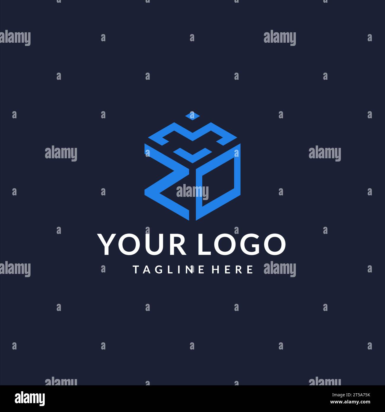 ZO logo hexagon designs, best monogram initial logo with hexagonal ...