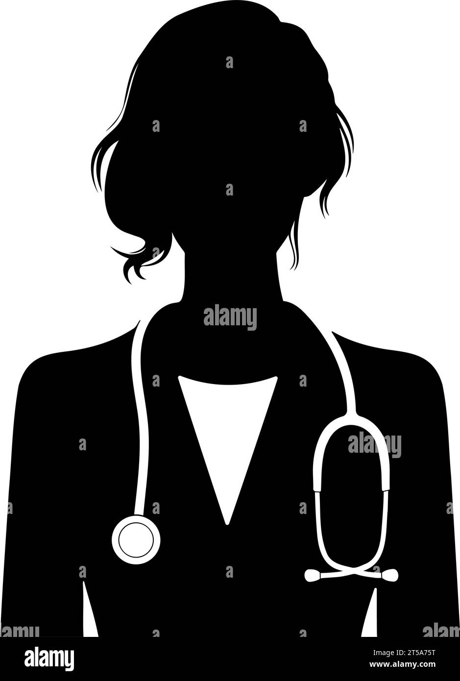 Woman Doctor Silhouette. Vector illustration Stock Vector
