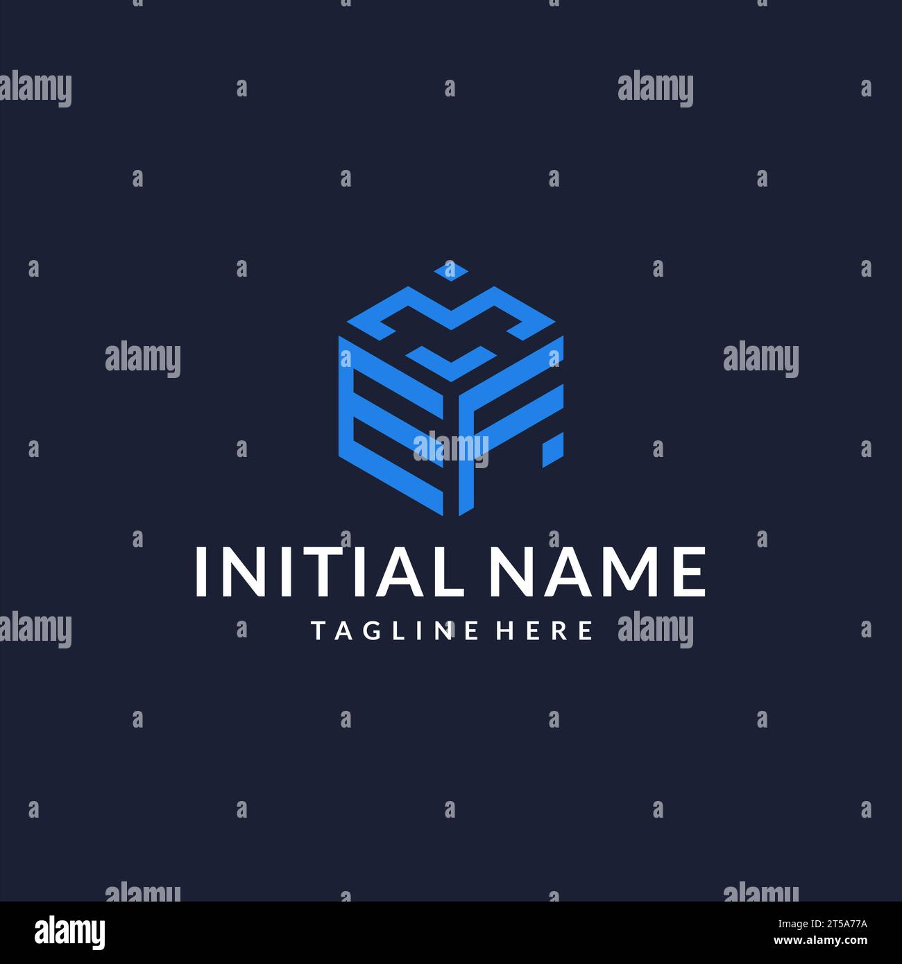 EF logo hexagon designs, best monogram initial logo with hexagonal ...