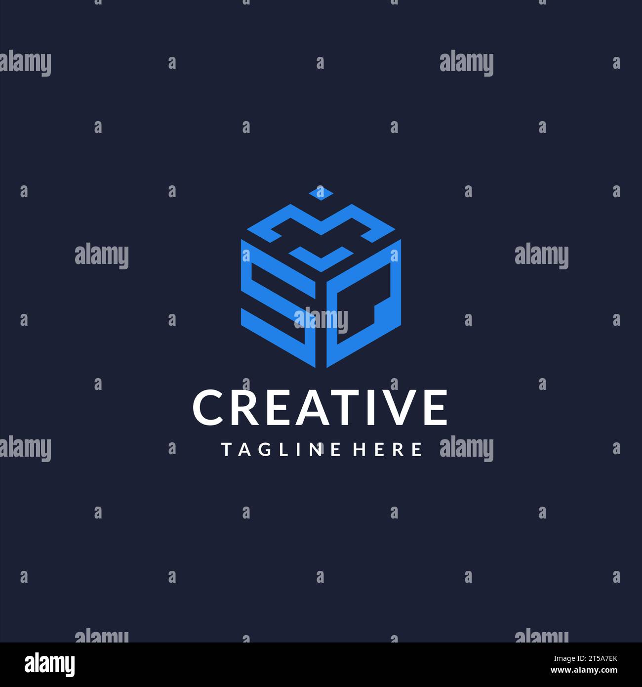 SQ logo hexagon designs, best monogram initial logo with hexagonal ...