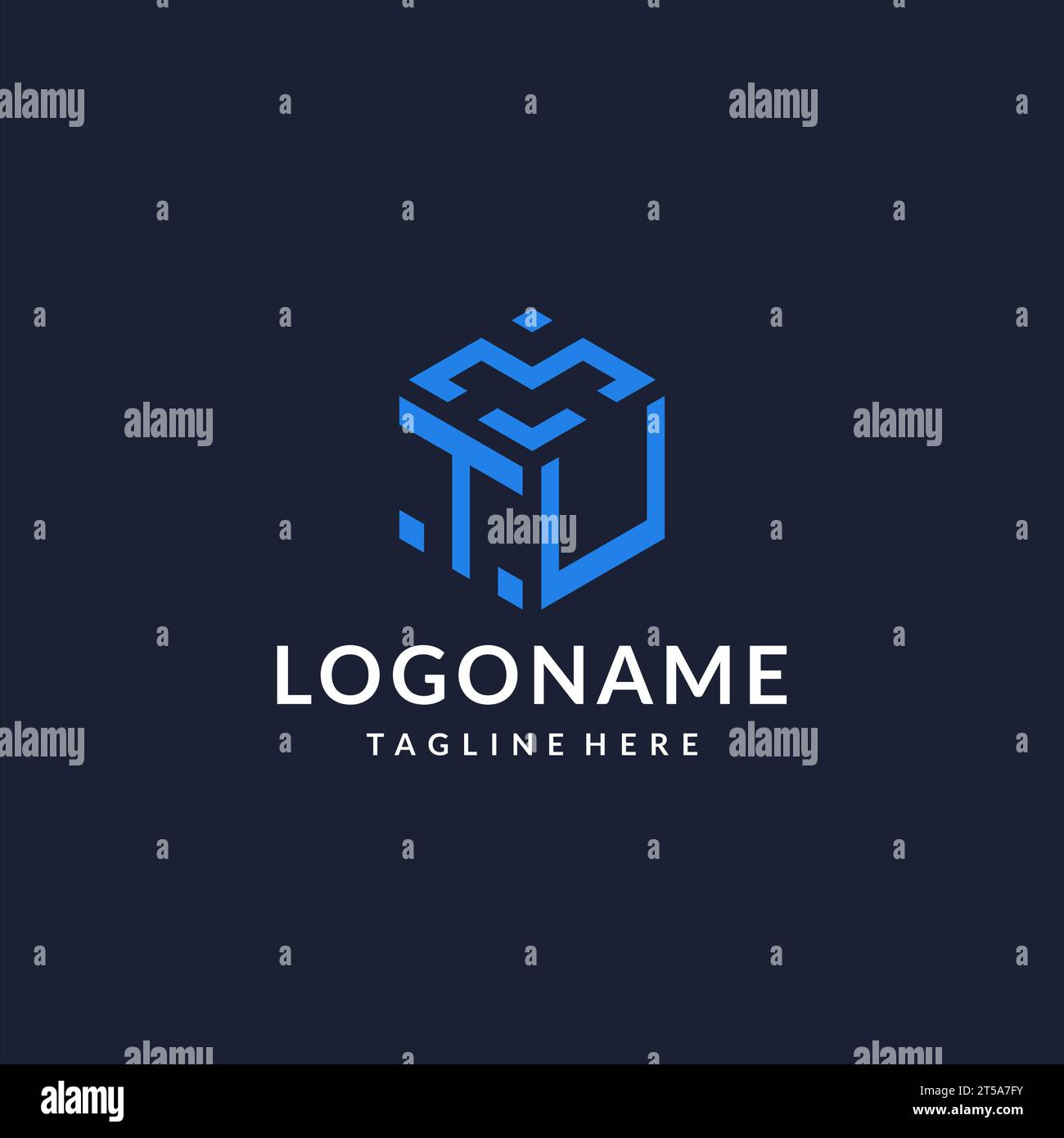 TU logo hexagon designs, best monogram initial logo with hexagonal ...