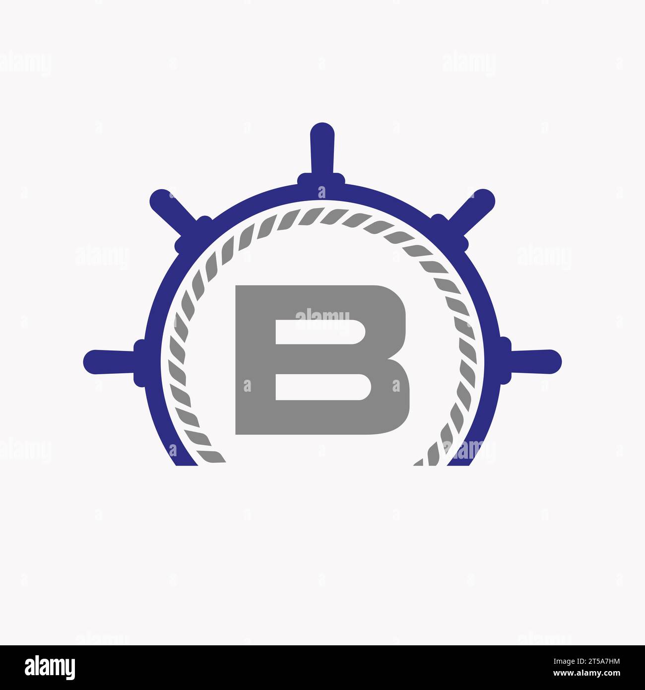 Letter B Cruise Steering Logo. Yacht Symbol, Ship Logotype, Marine Sign ...