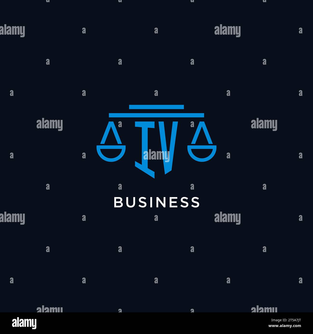 IV monogram initial logo with scales of justice icon design inspiration ...