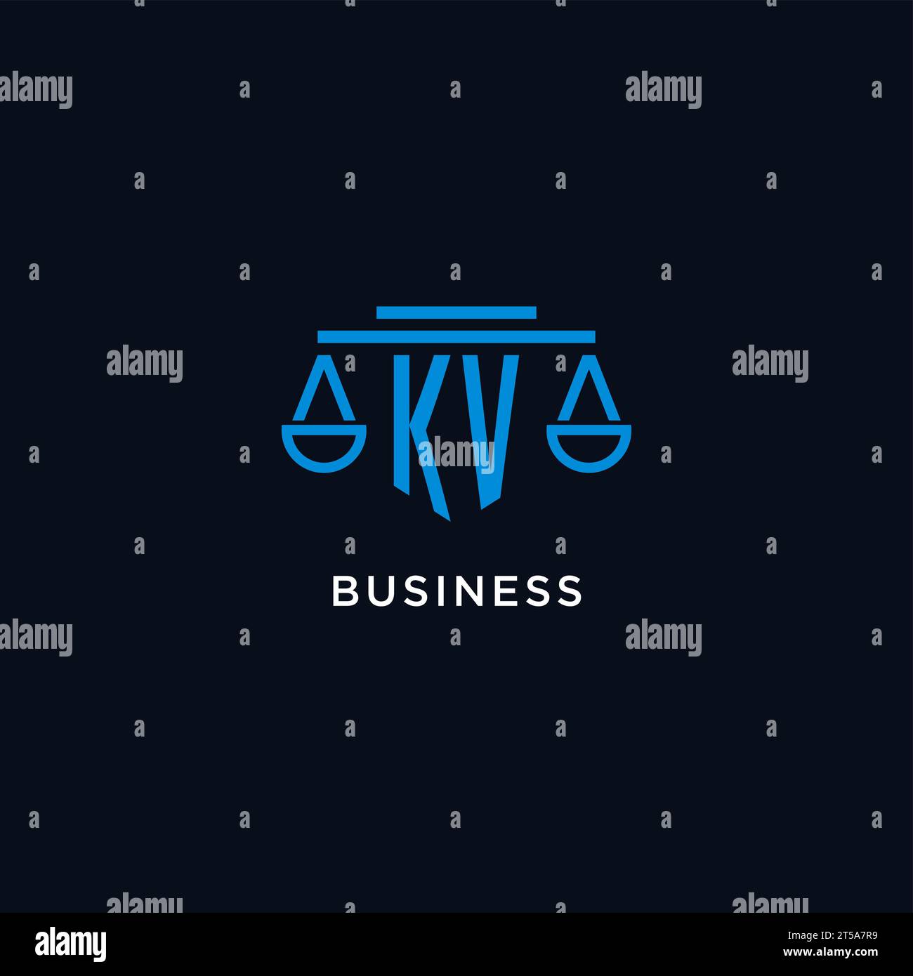 KV monogram initial logo with scales of justice icon design inspiration ...