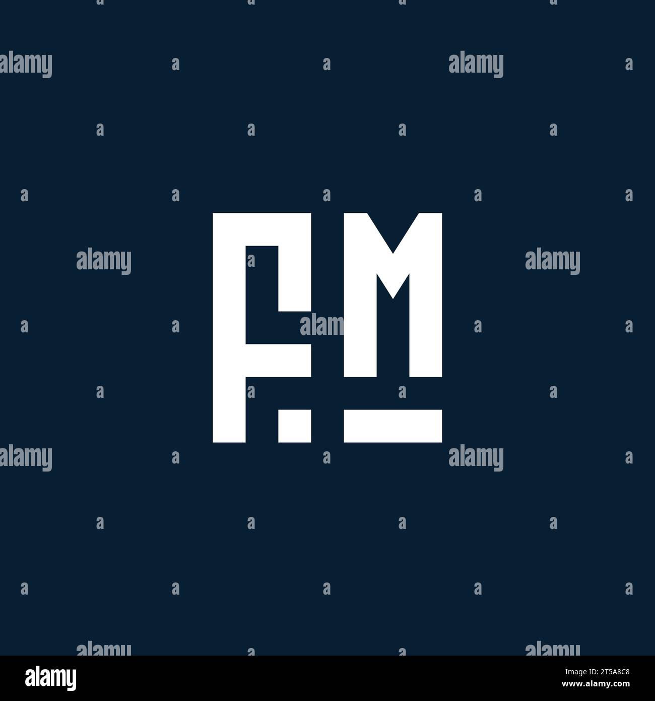 FM initial monogram logo with geometric style design ideas Stock Vector