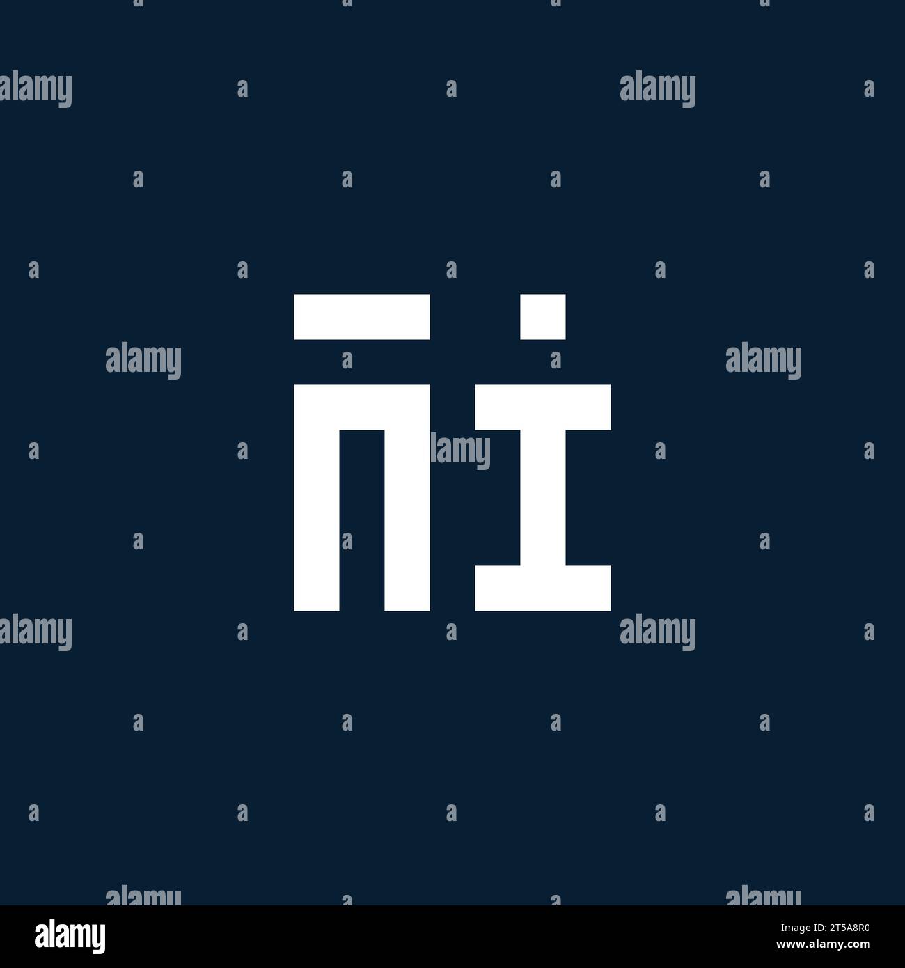 NI initial monogram logo with geometric style design ideas Stock Vector