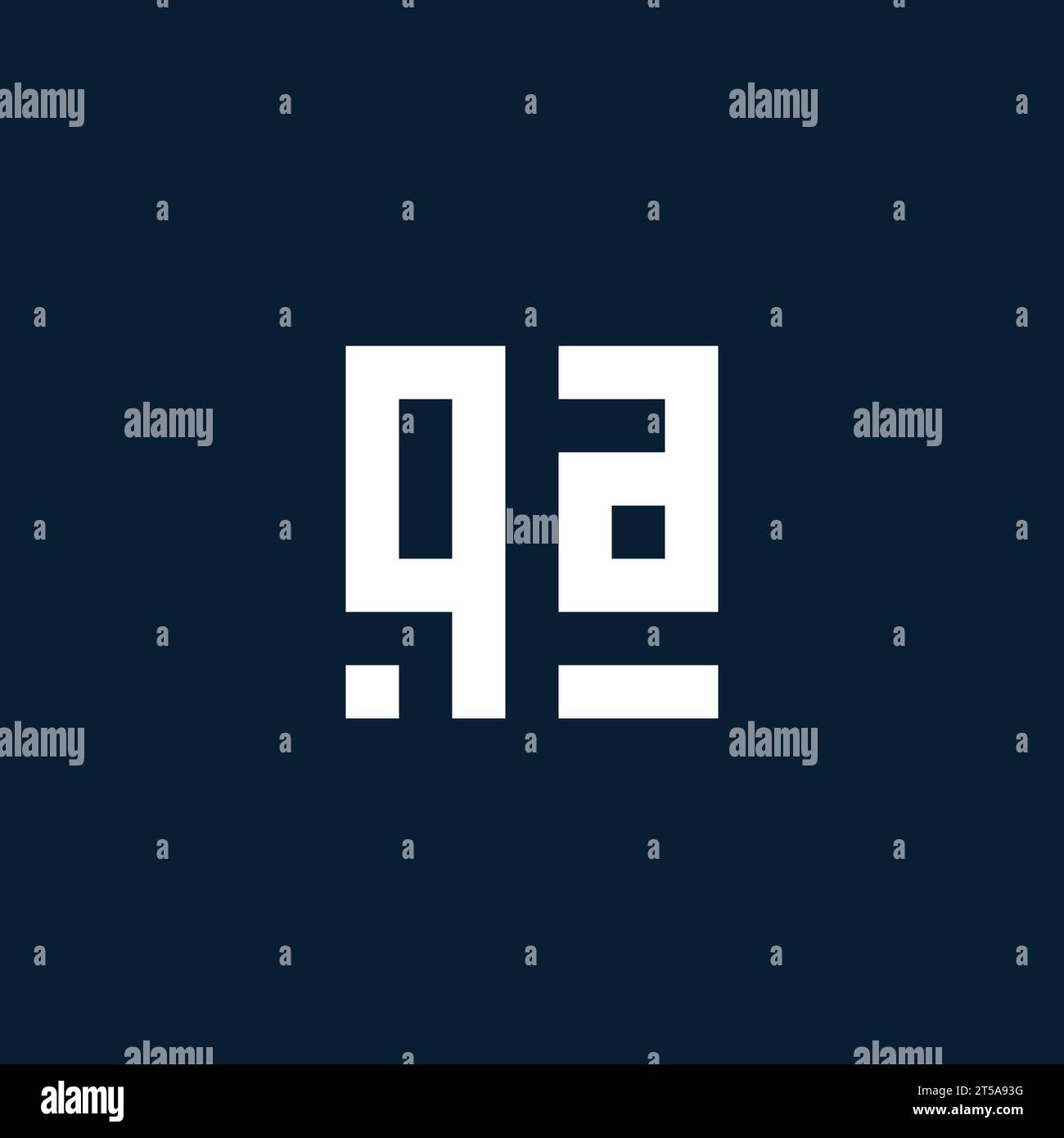 QA initial monogram logo with geometric style design ideas Stock Vector
