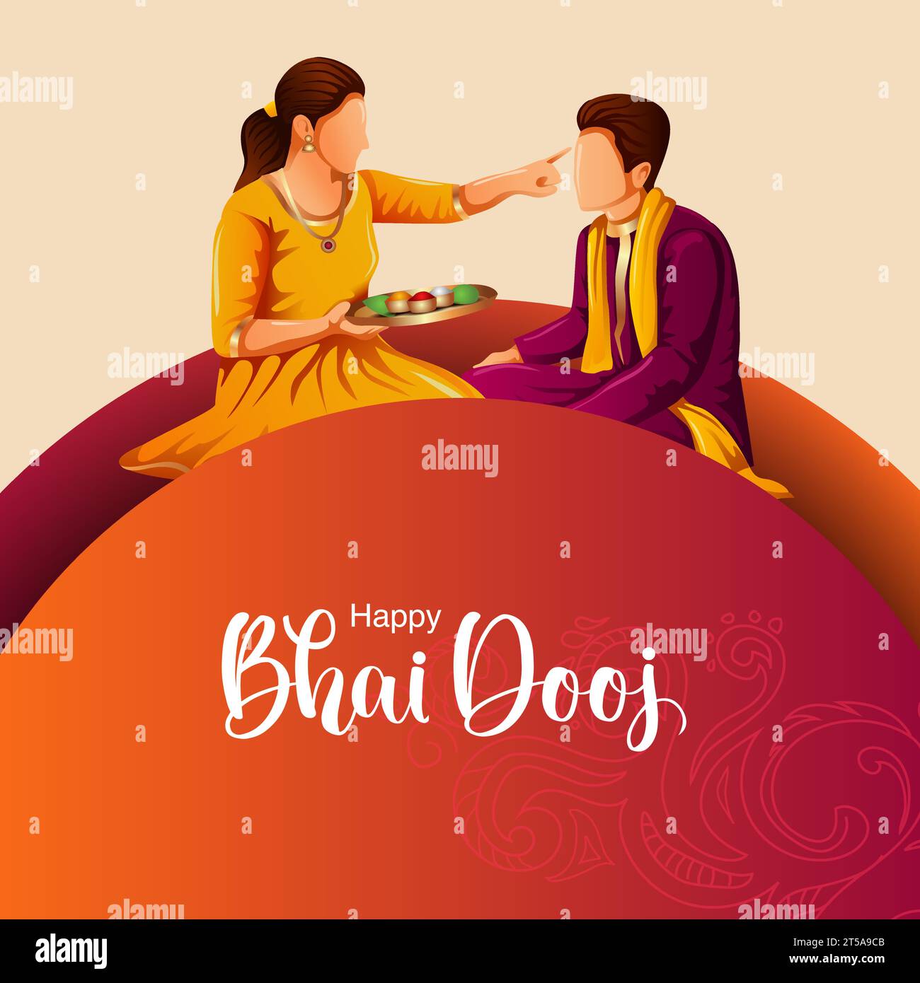 Indian festival happy bhai dooj concept. Rakhi celebration in india