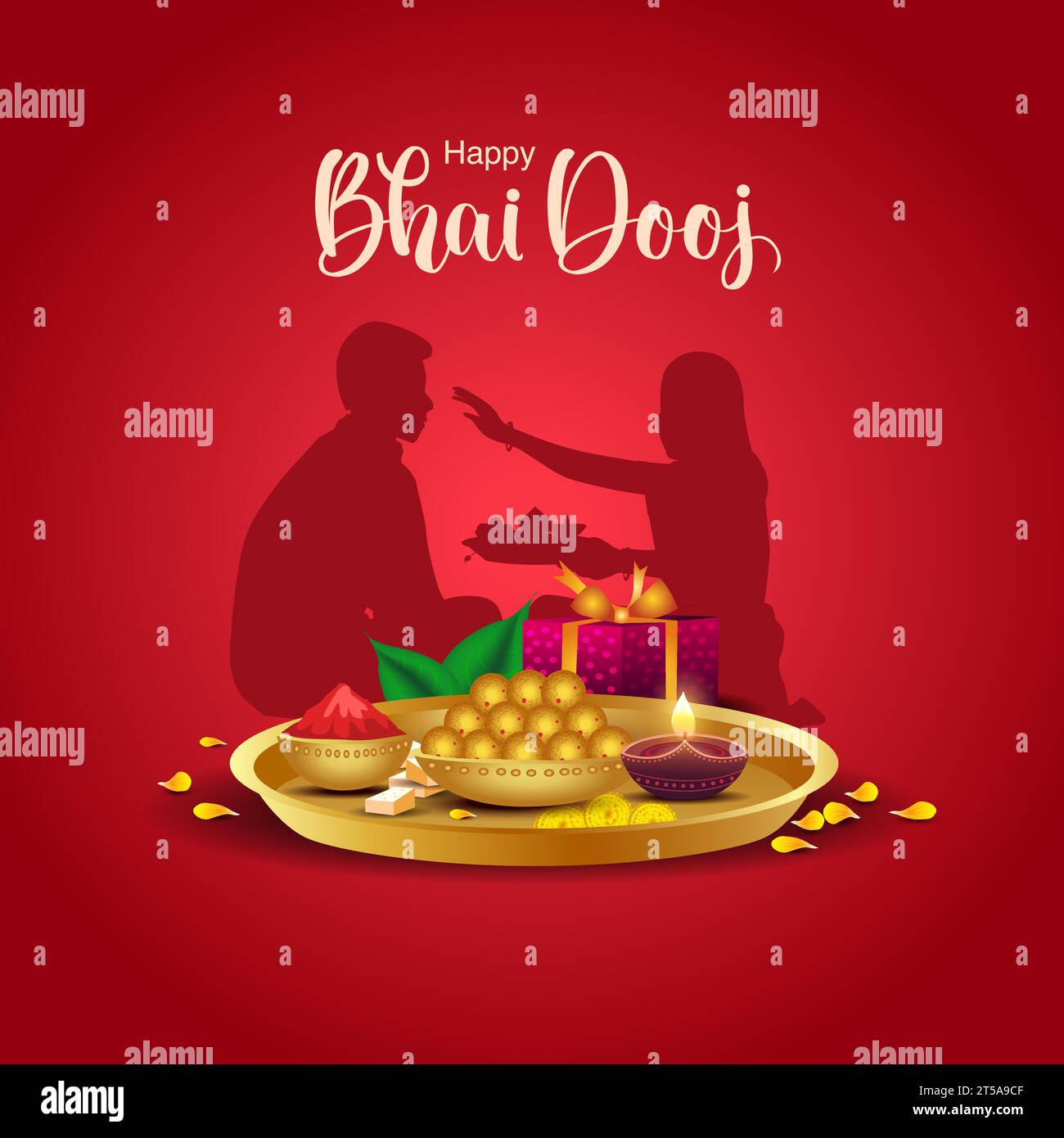Indian festival happy bhai dooj concept. Rakhi celebration in india