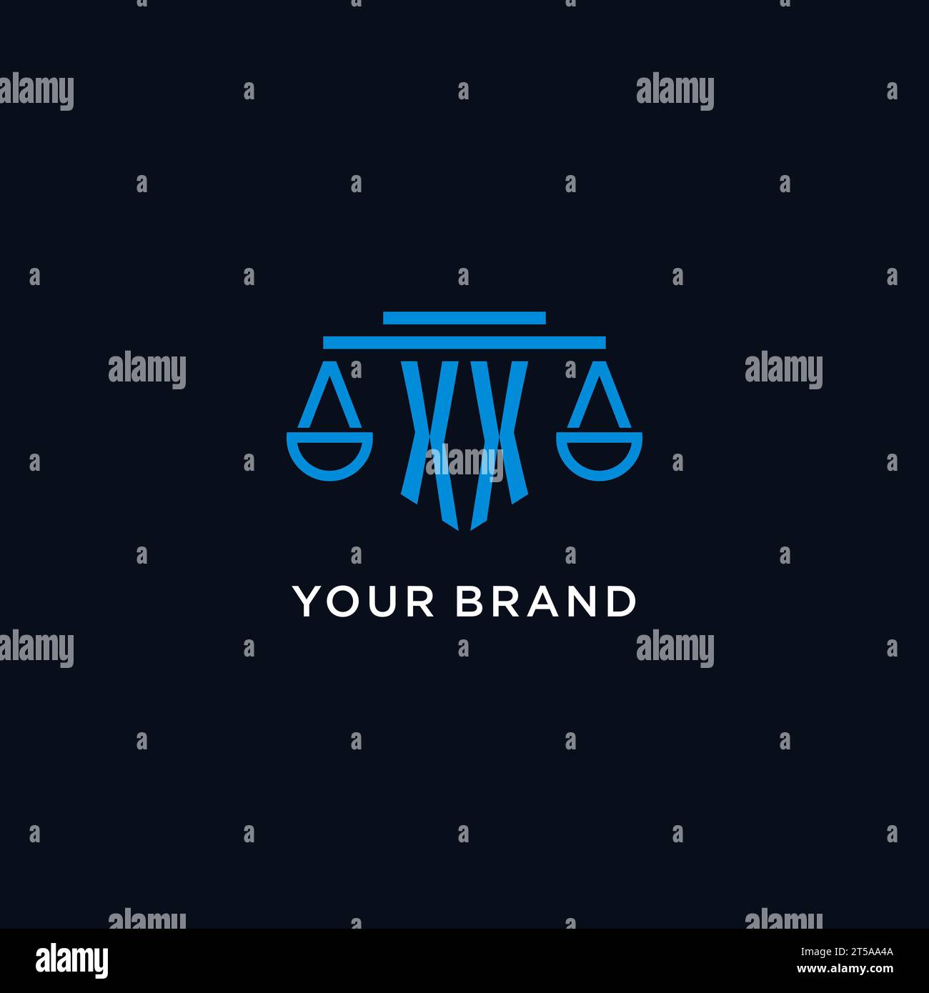 XX monogram initial logo with scales of justice icon design inspiration ...