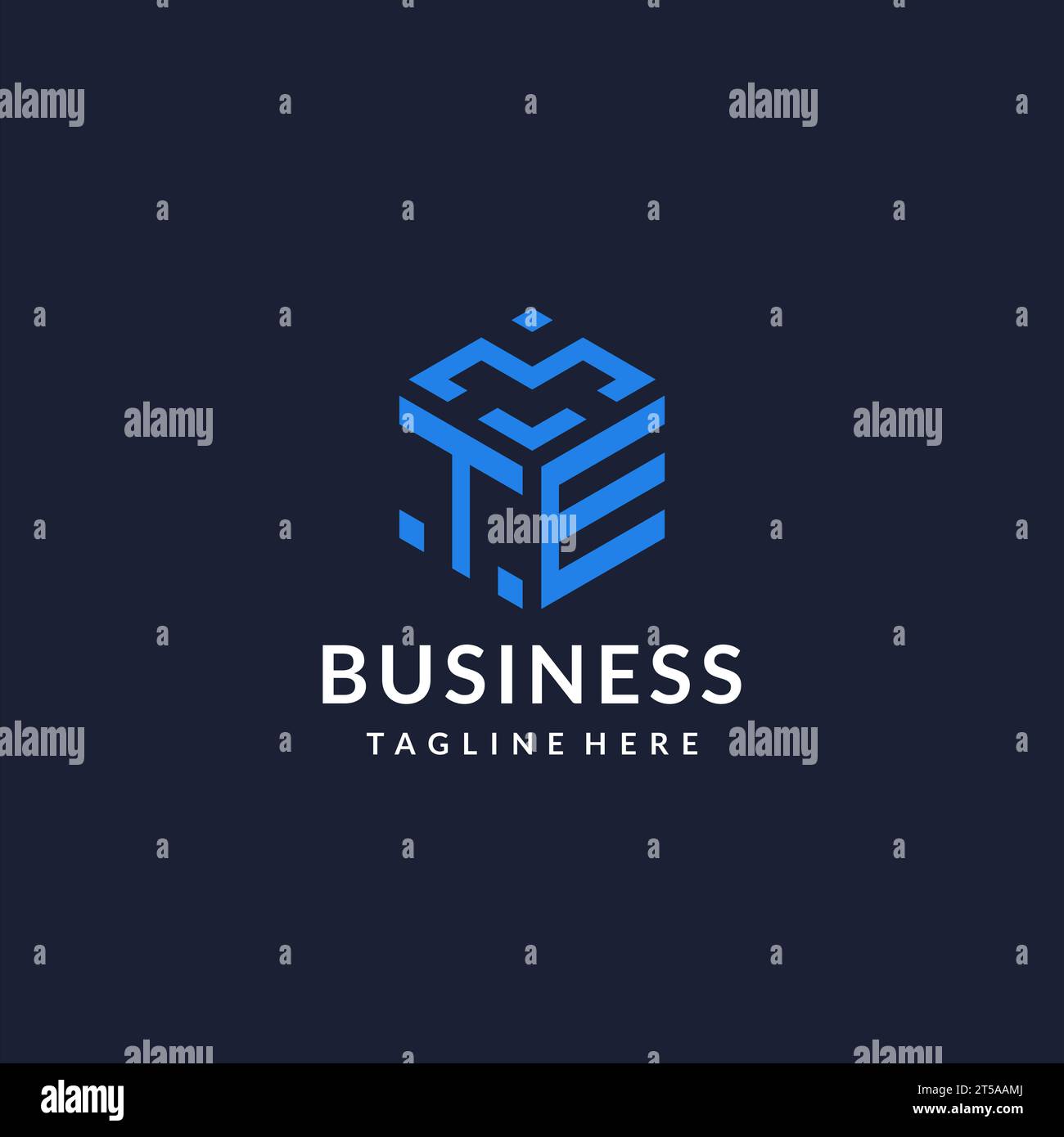 TE logo hexagon designs, best monogram initial logo with hexagonal shape design ideas inspiration Stock Vector