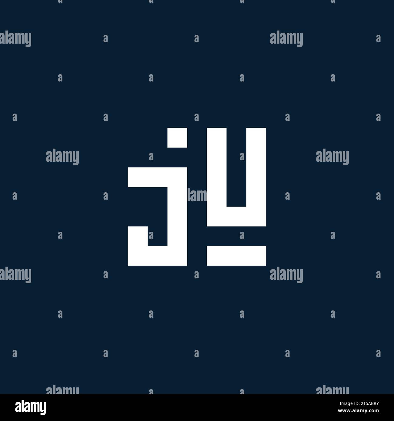 JU initial monogram logo with geometric style design ideas Stock Vector