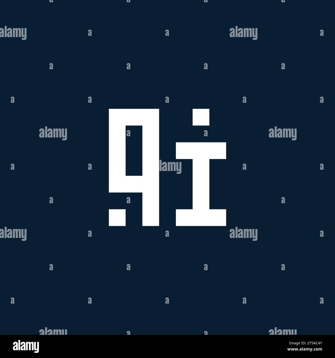 QI initial monogram logo with geometric style design ideas Stock Vector
