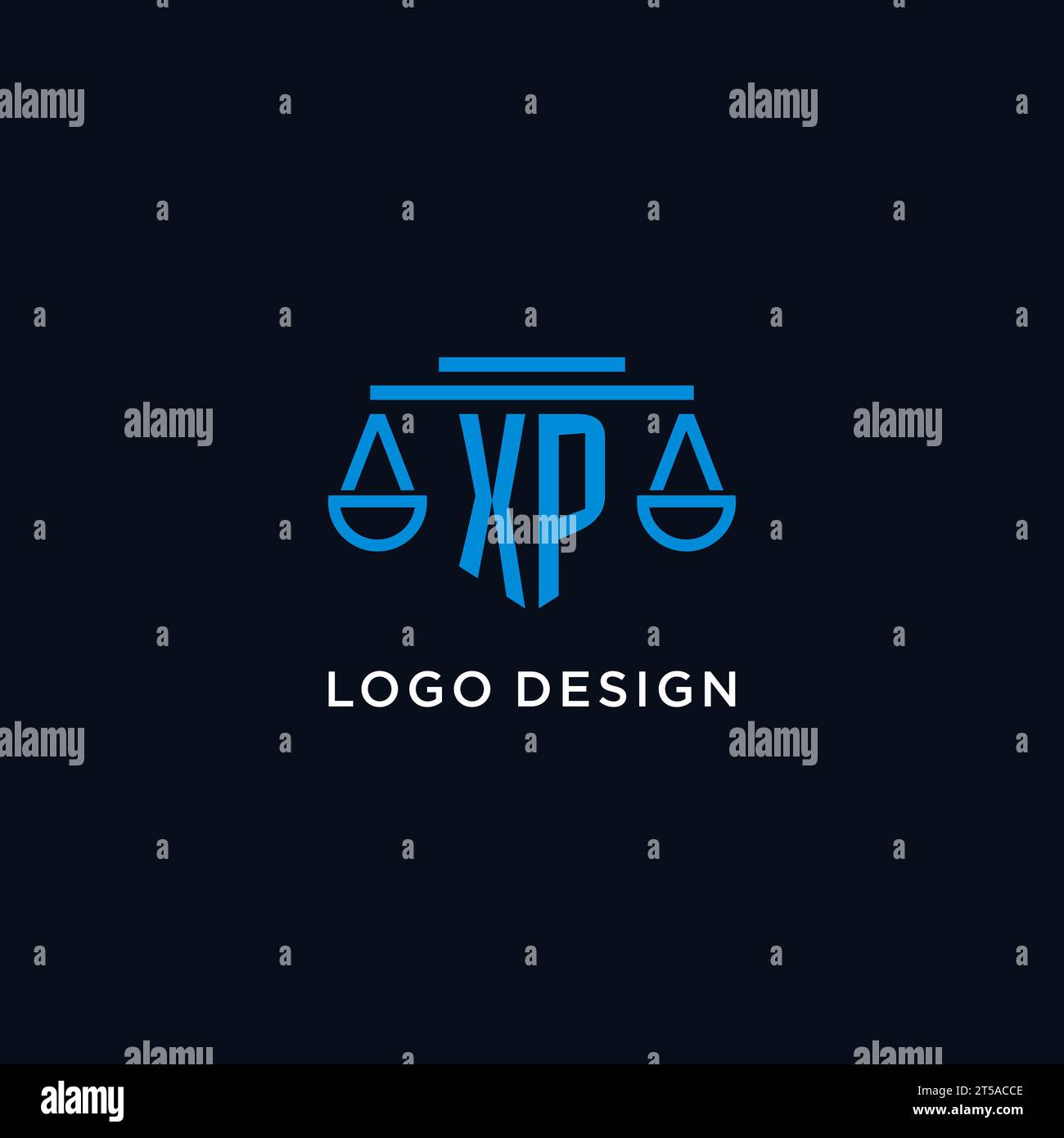 XP monogram initial logo with scales of justice icon design inspiration ...