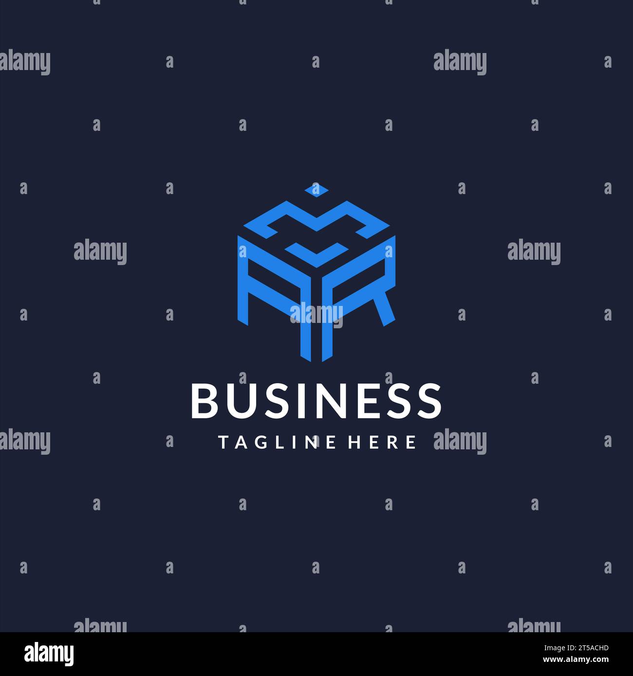 AR logo hexagon designs, best monogram initial logo with hexagonal shape design ideas inspiration Stock Vector