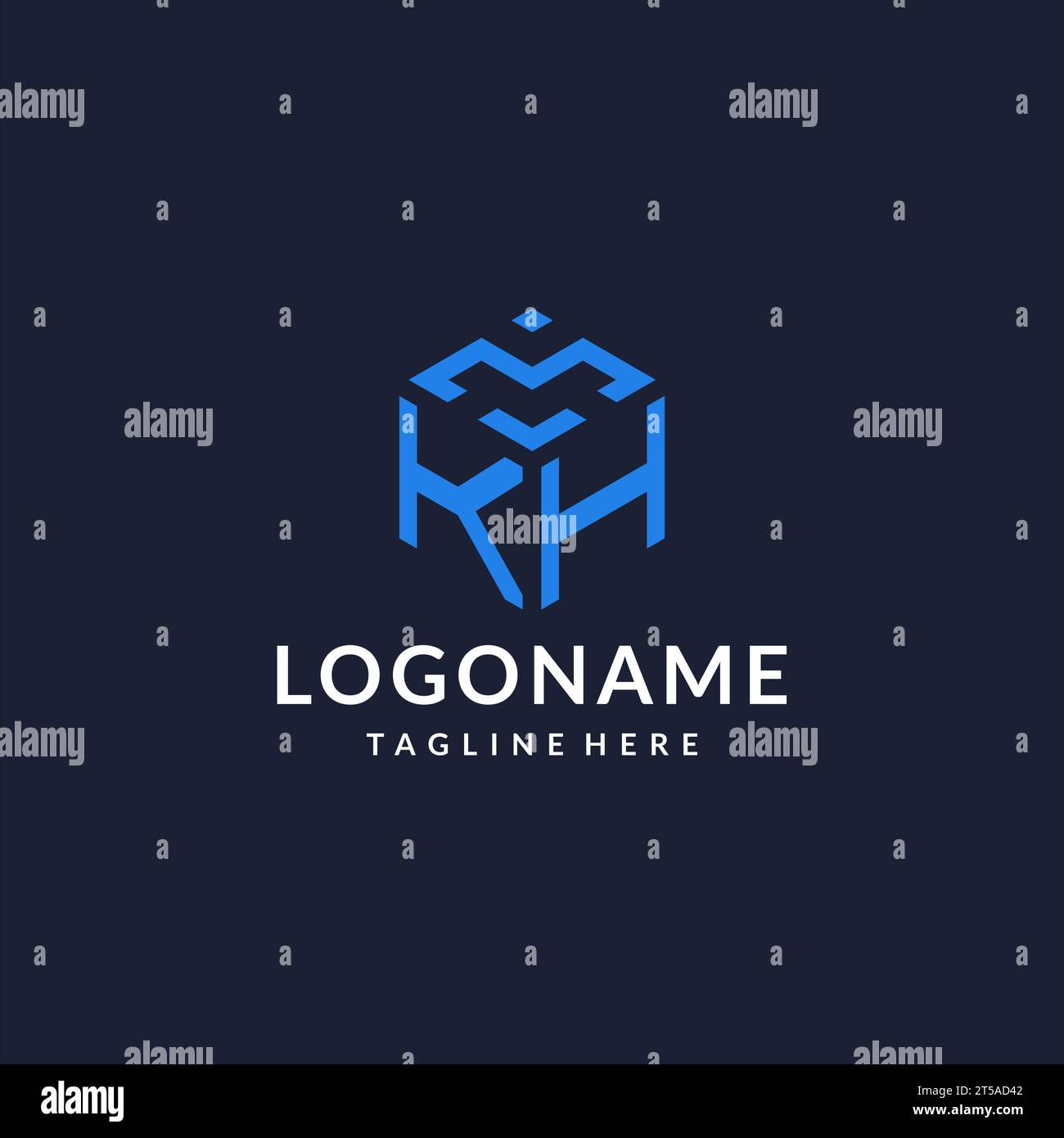 KH logo hexagon designs, best monogram initial logo with hexagonal ...