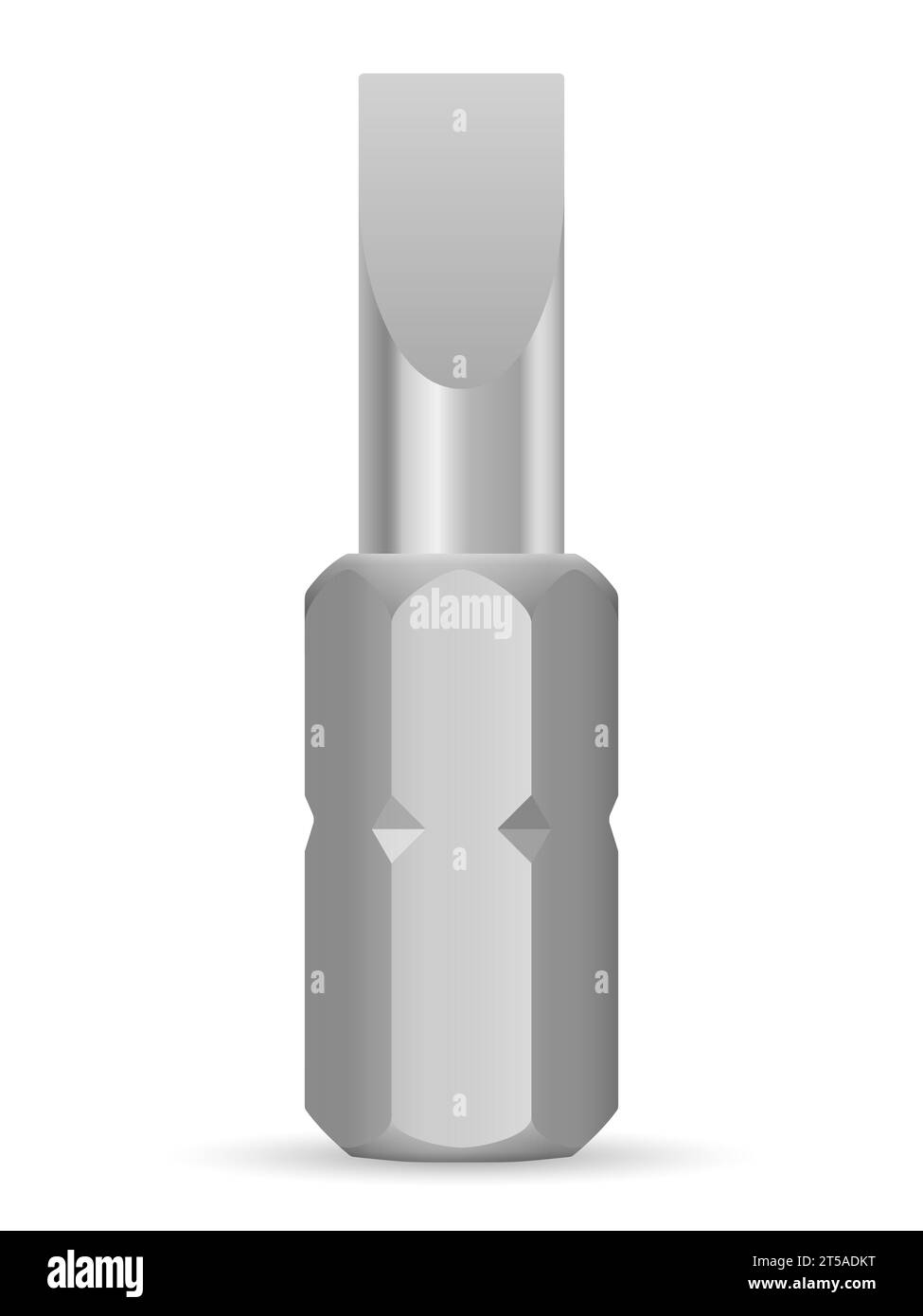 Slotted screwdriver bit on a white background. Vector illustration