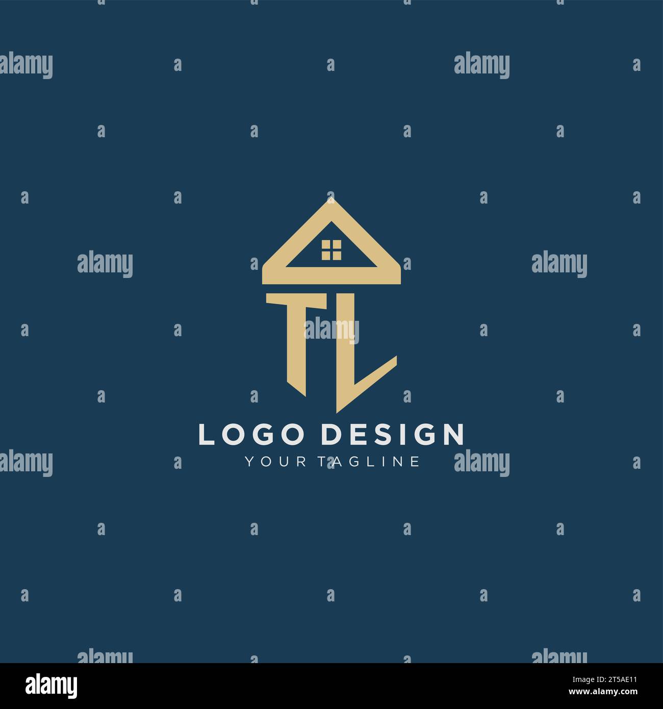 initial letter TL with simple house roof creative logo design for real estate company vector graphic Stock Vector