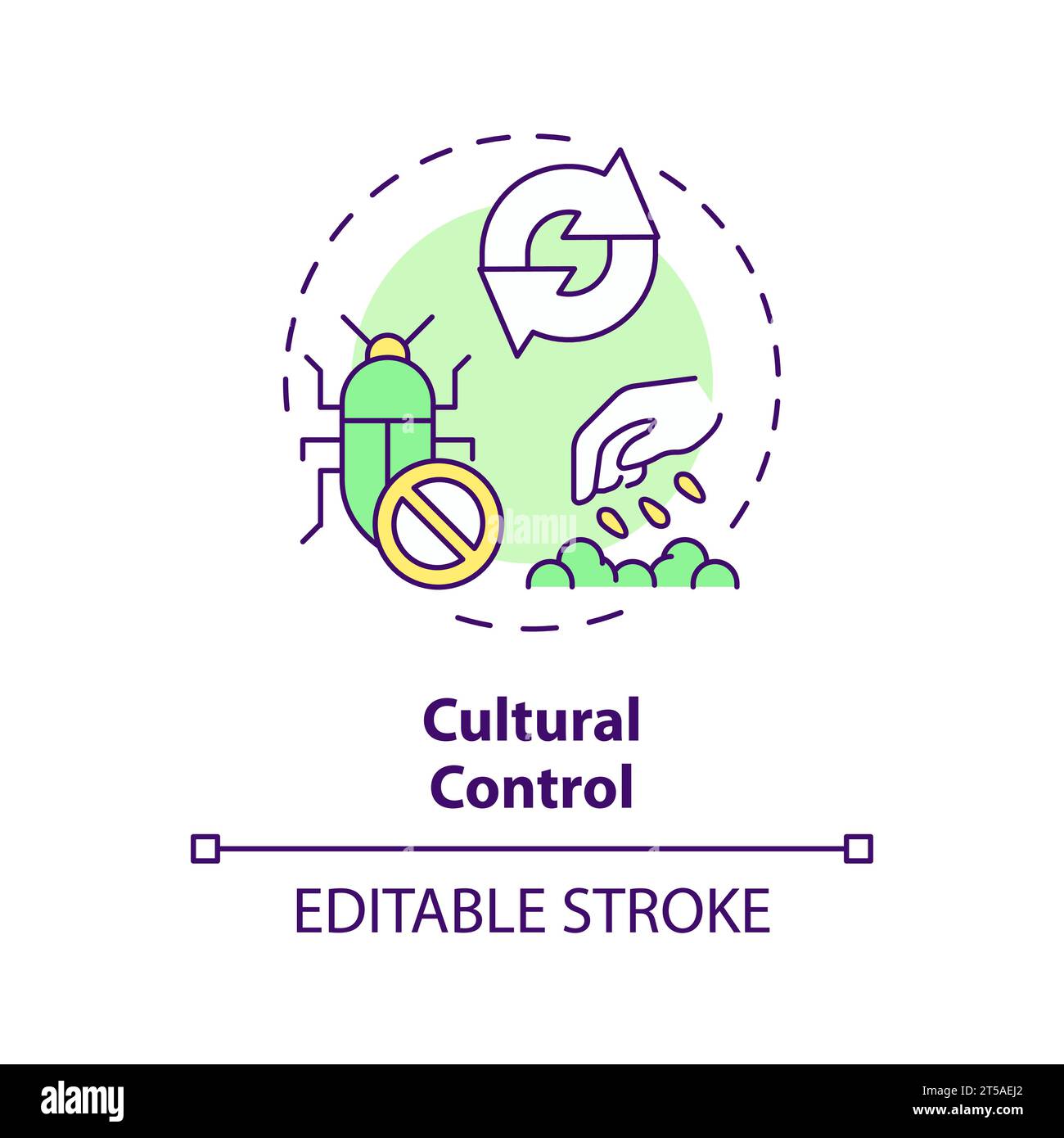 2D simple thin line icon cultural control concept Stock Vector