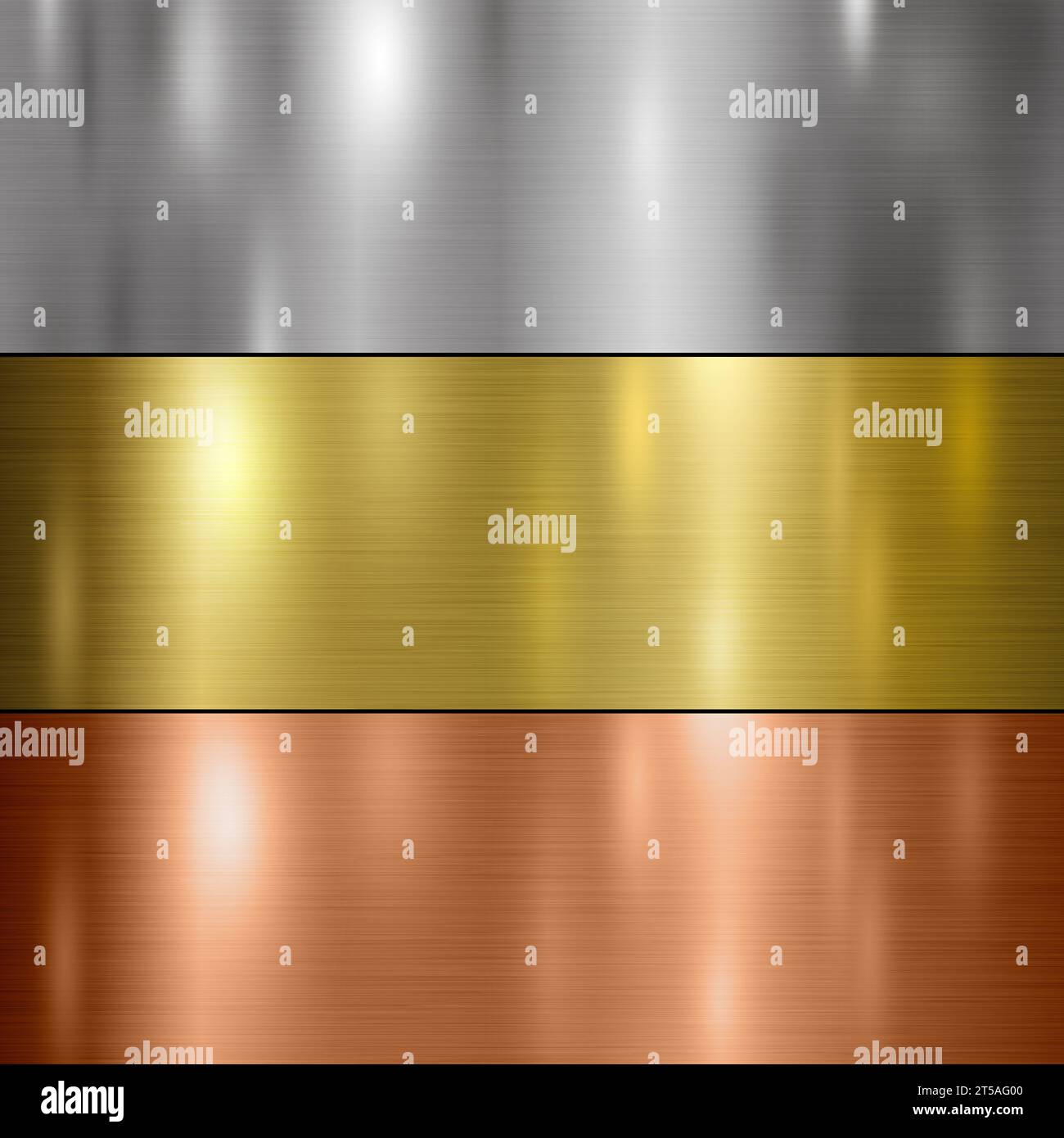 Silver, Gold & Bronze metallic texture background vector illustration Stock Photo