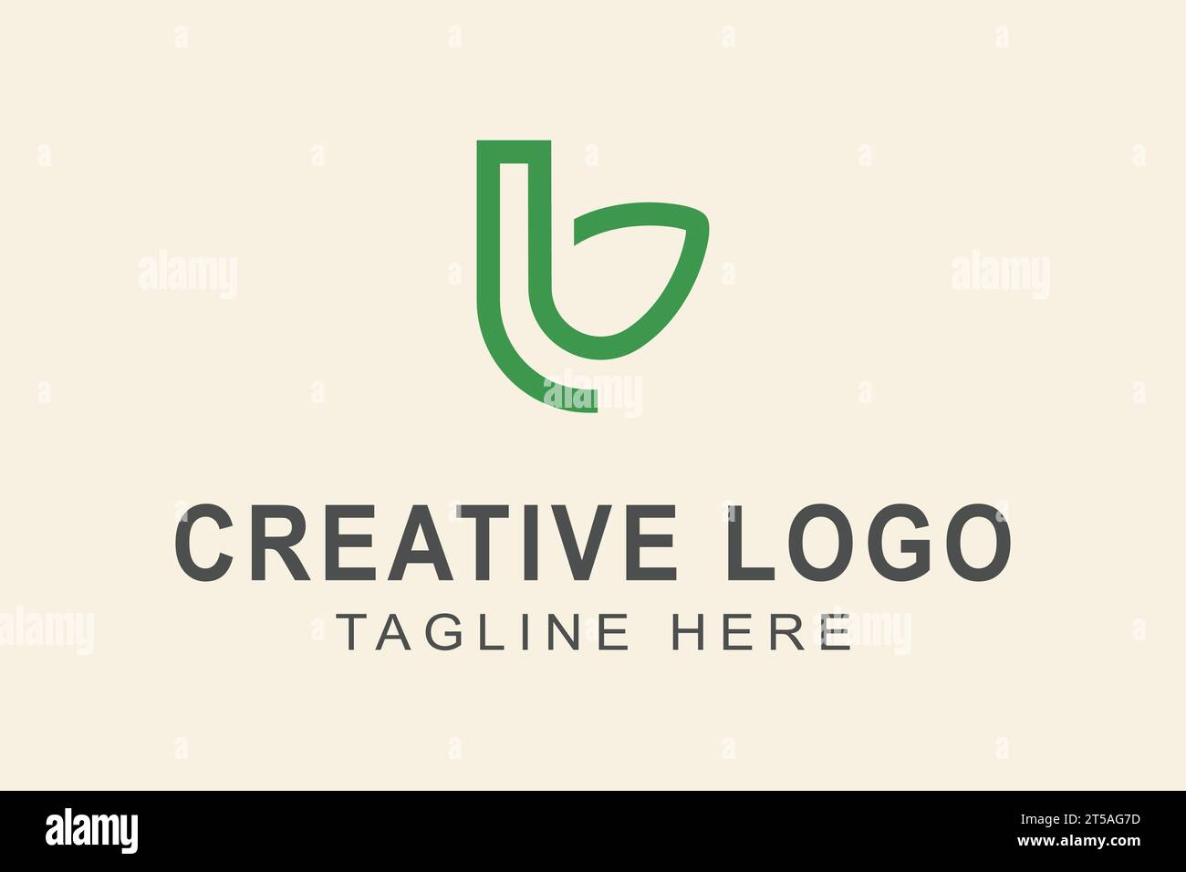 Letters abstract logo Lb, b, letter b forms a leaf. monogram logo concept. simple design editable Stock Vector