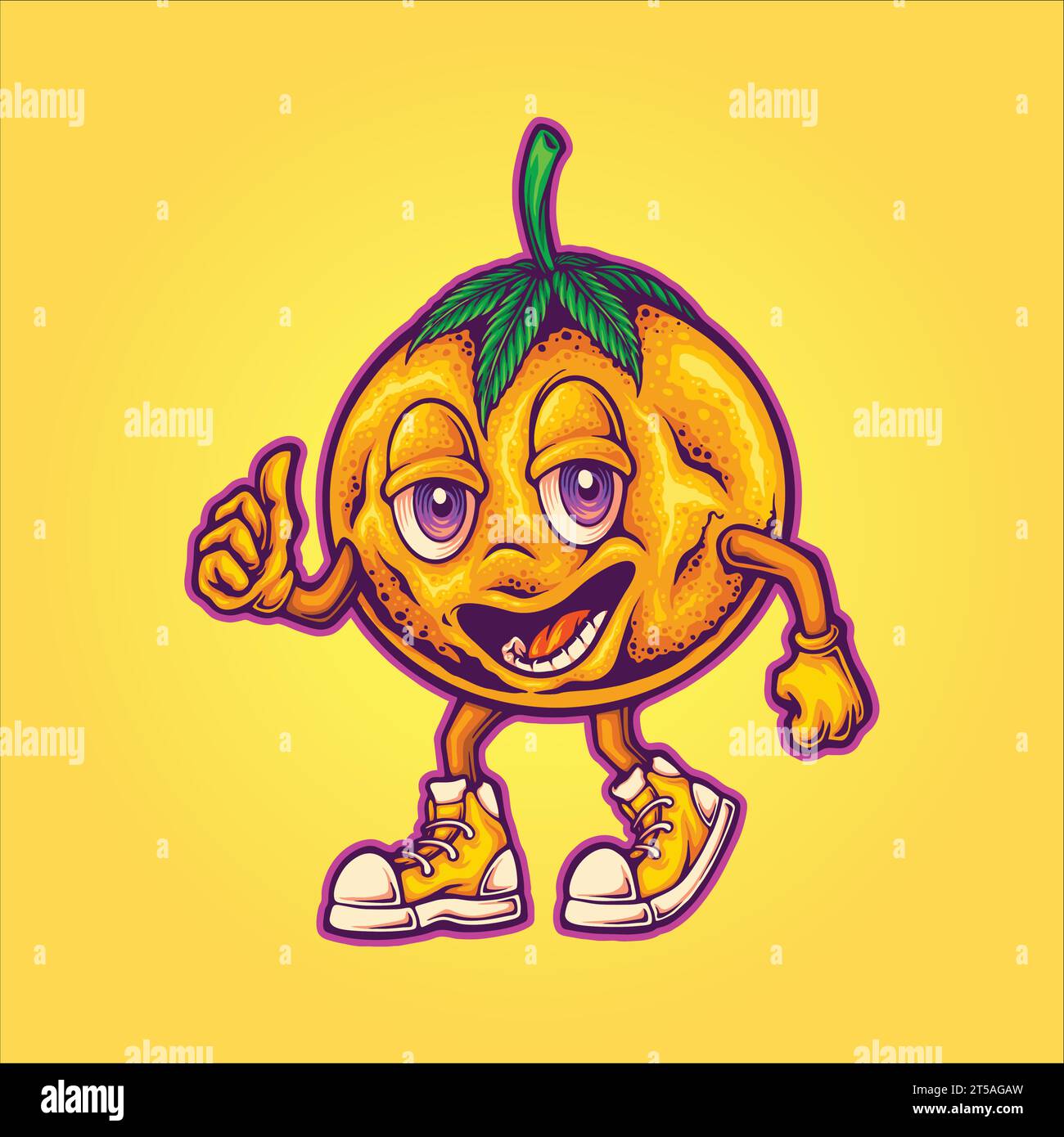 Funky orange fruit cannabis strain vector illustrations for your work
