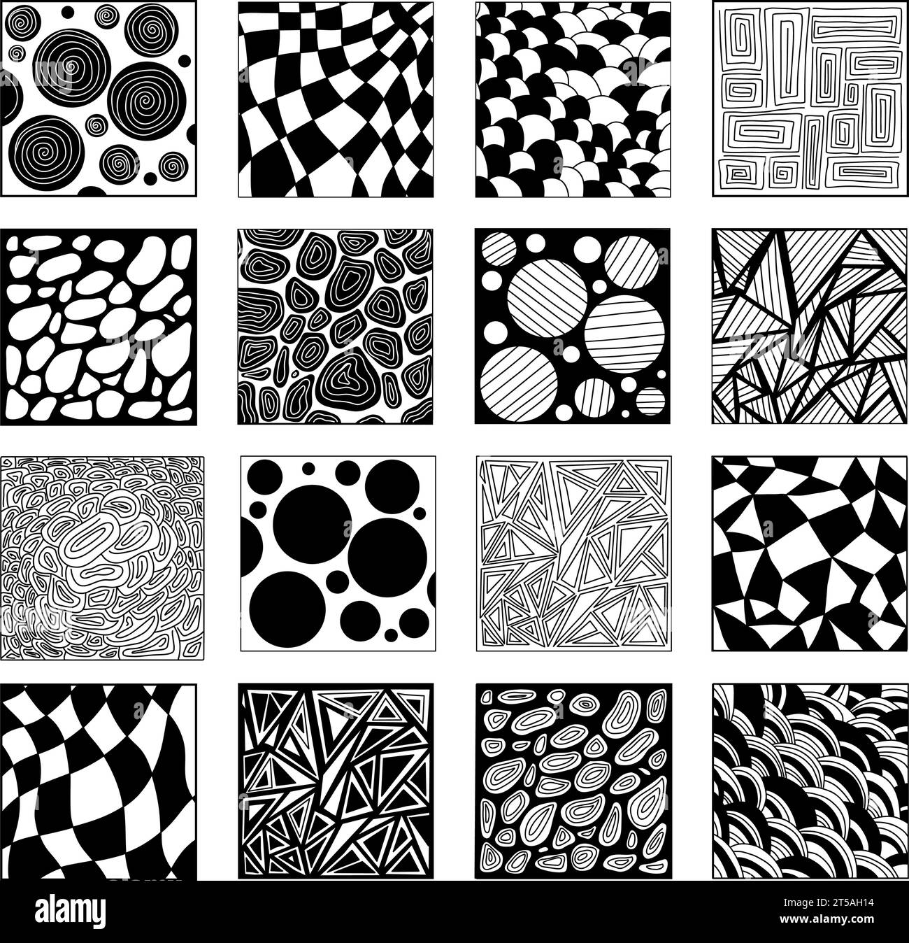 Collection geometric modern patterns backgrounds doodles. Vector ...