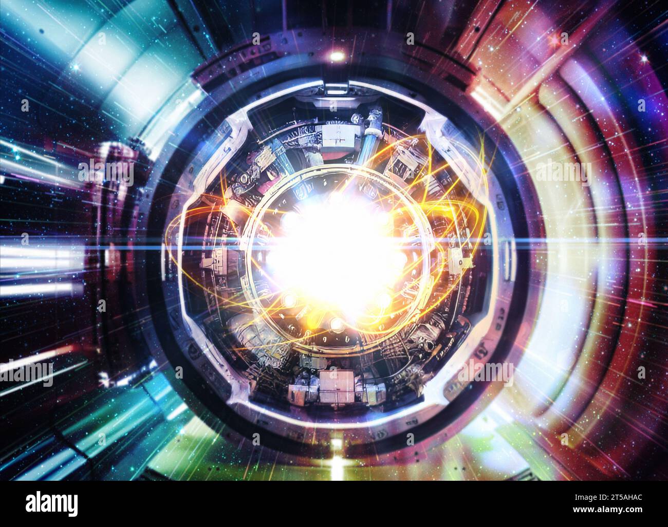 Particle accelerator, conceptual illustration Stock Photo