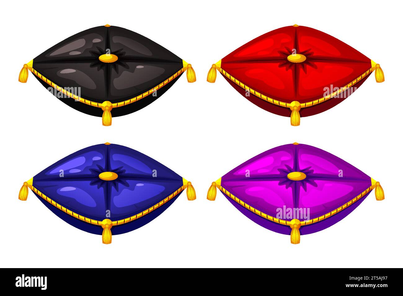Royal award pillows. Four colors Stock Vector