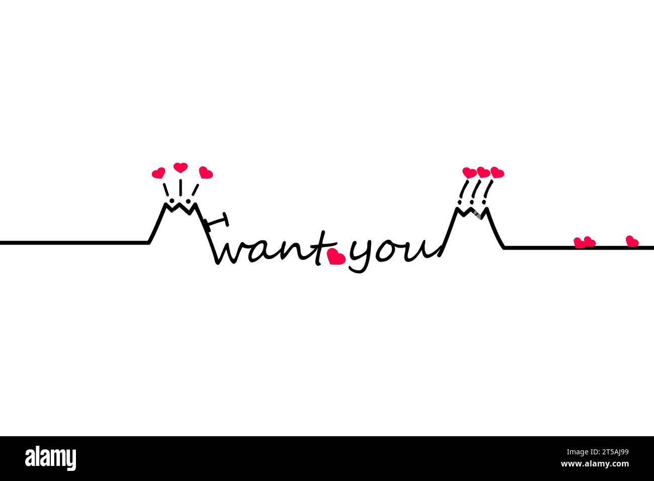 I want you, slogan, quote. Text lettering with eruption volcano and ...