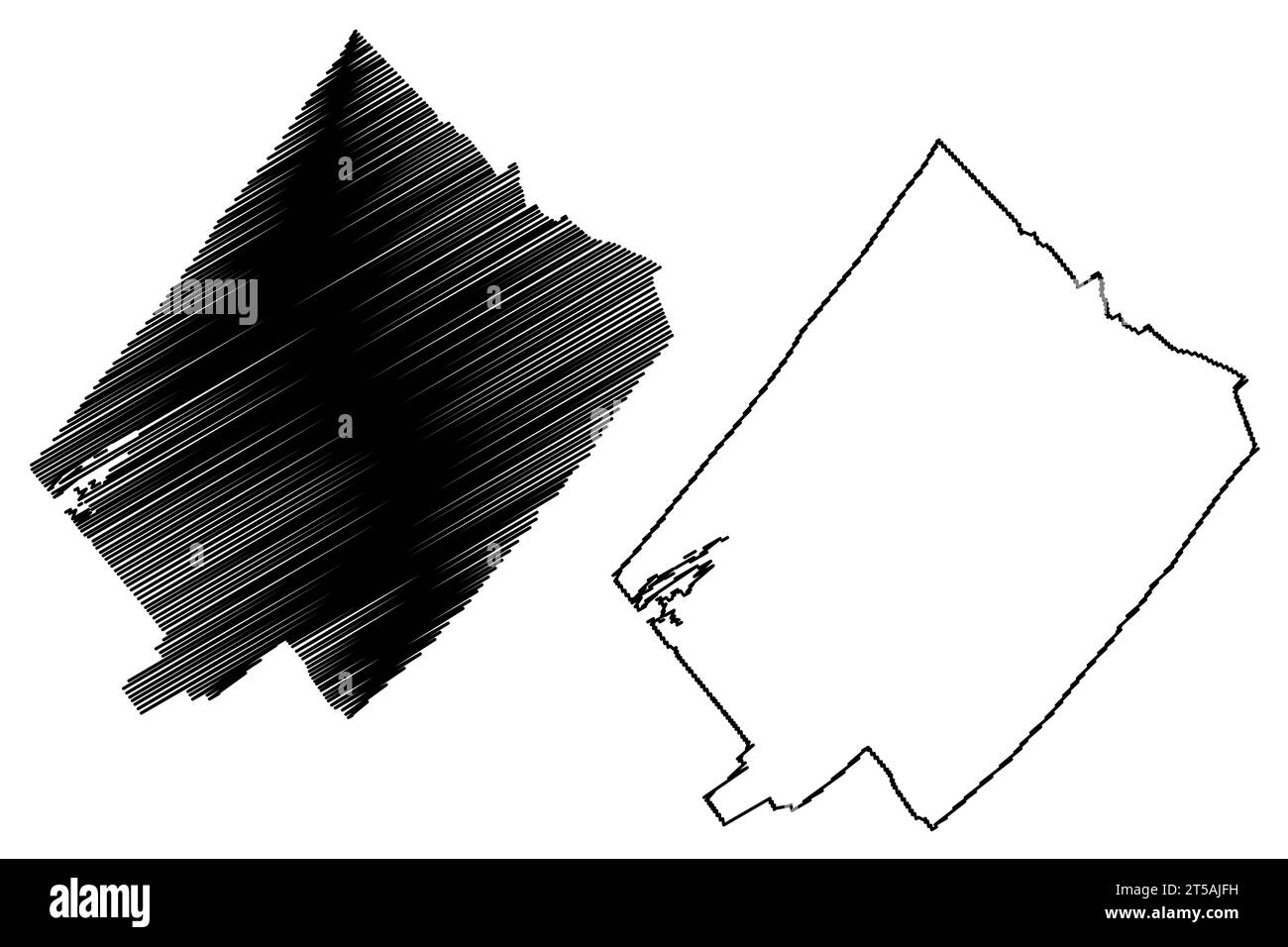 Wassenaar town and municipality (Kingdom of the Netherlands, Holland, South Holland or Zuid-Holland province) map vector illustration, scribble sketch Stock Vector