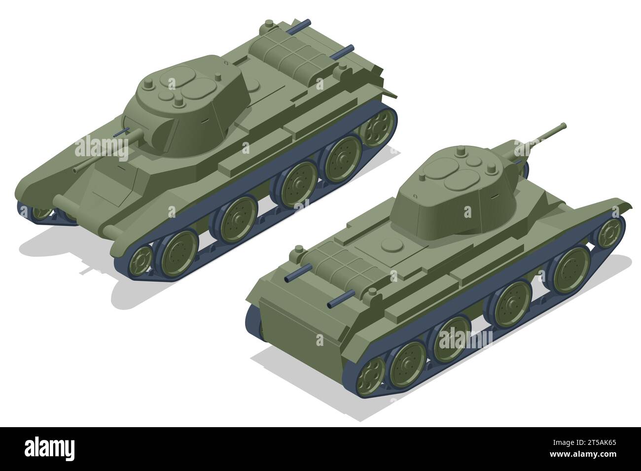 Isometric Tank, Light tank BT7. Armoured fighting vehicle designed for